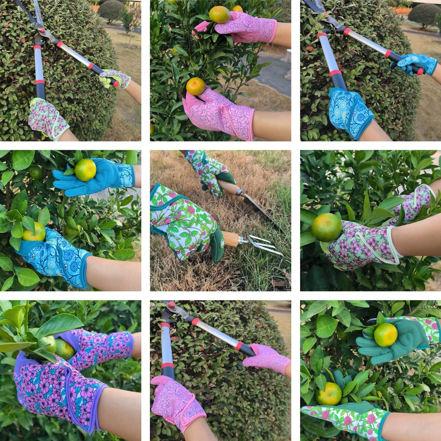 MSUPSAV Gardening Gloves with Touch Screen, Synthetic Leather Yard Work Gloves for Women, Garden Gift, Green, Medium