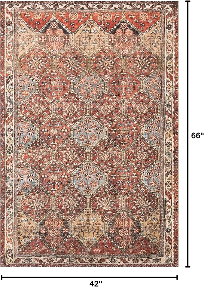 Loloi Loren Collection LQ-16 Spice/Multi 3'-6" x 5'-6" Accent Rug
