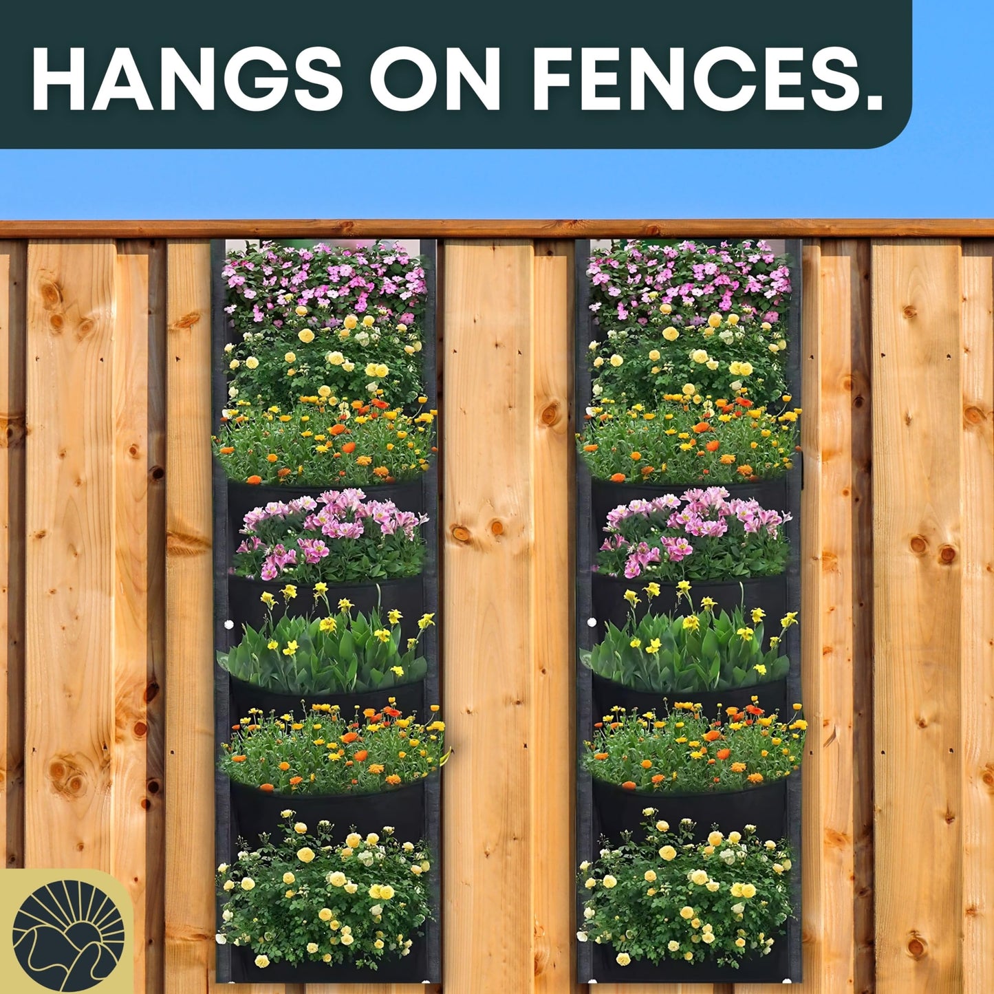 SunVara Fence Planters Wall Planters for Outdoors Plants Vertical Planter Balcony Planter Vertical Garden Wall Pocket Planter Outdoor Wall Planter Fence Garden Planter Vertical Wall Garden