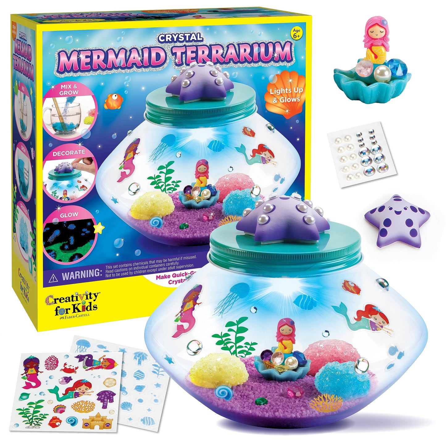 Creativity for Kids Crystal Mermaid Terrarium Kit - STEM Projects for Kids, Arts and Crafts for Girls and Boys (Ages 6+)