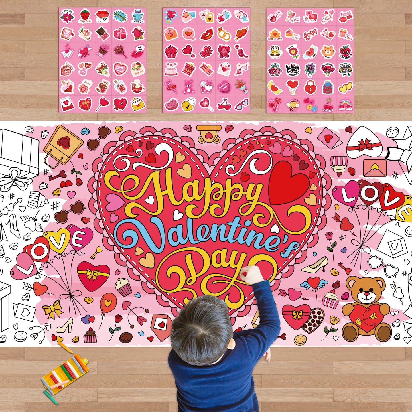 Valentines Party Supplies with DIY Stickers