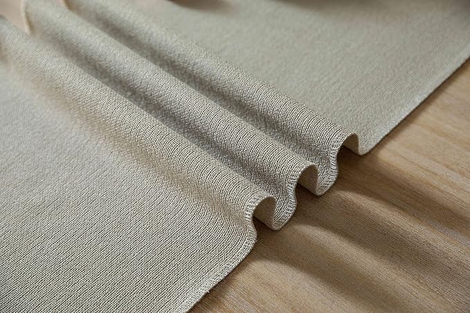 ZeeMart Natural Table Runners 108 Inches Long, Burlap Linen Style Rustic Farmhouse Table Runner, Long Boho Dining Table Runner, 13x108 Inches, Natural
