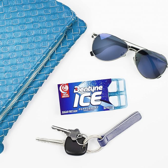 Dentyne Ice Peppermint Sugar-Free Chewing Gum, 9 Packs of 16 Pieces (144 Total Pieces)