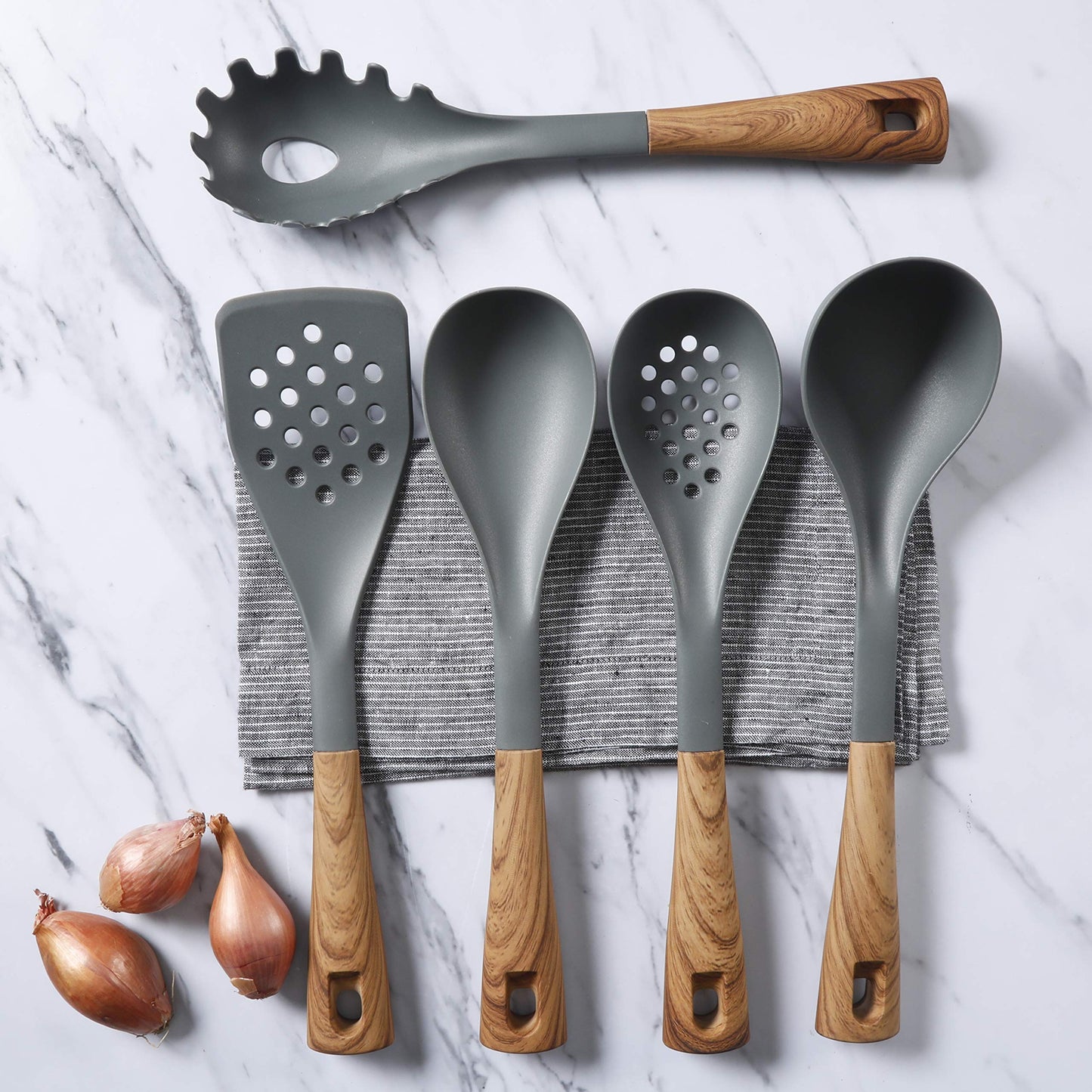 Oster Everwood 5-Piece Nylon Tools Set, Grey/Wood