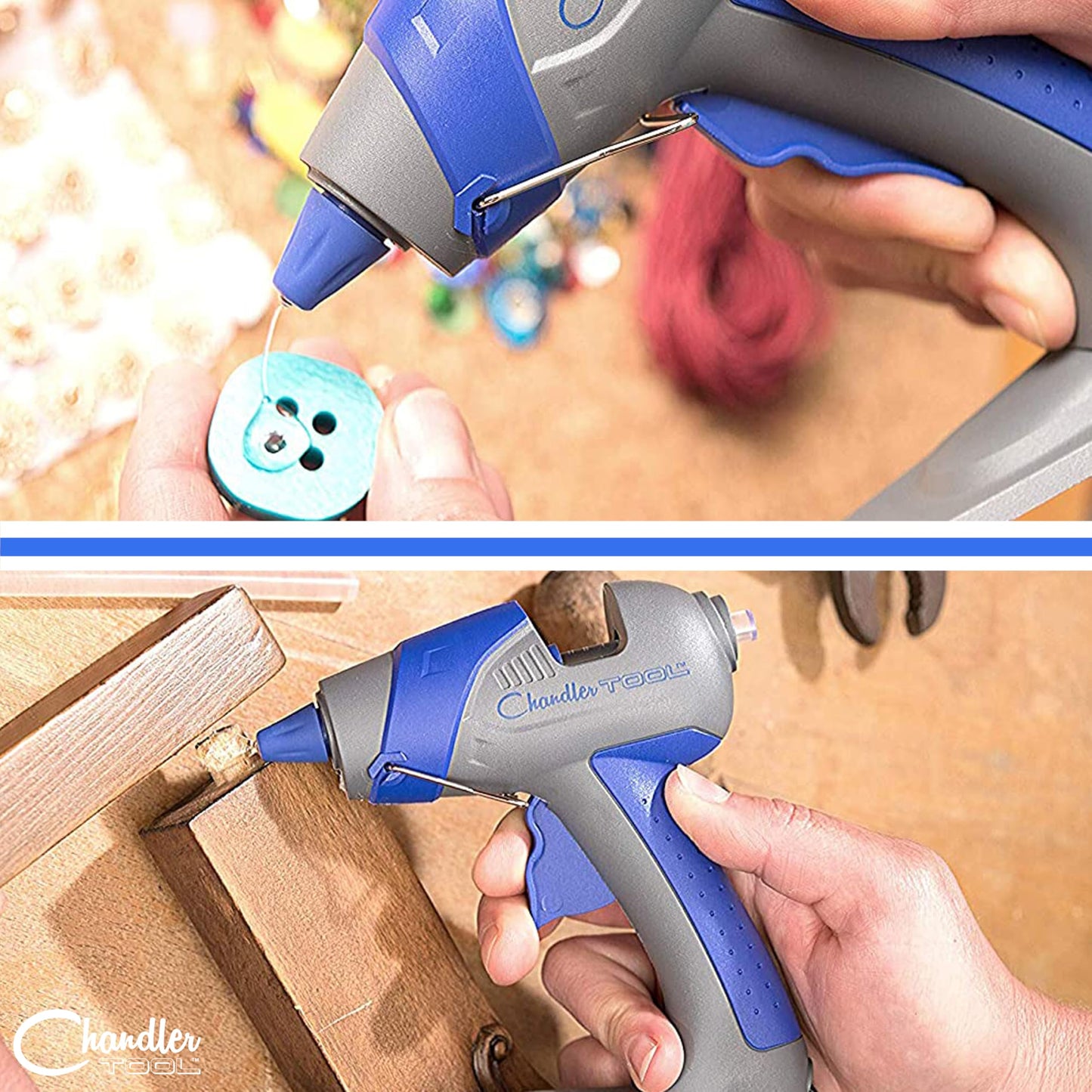 Chandler Tool Mini Hot Glue Gun And Sticks Set for Crafts and DIY Pistola De Silicona Caliente Inalambrica Complete Hot Glue Gun Kit With Glue Sticks (Blue)