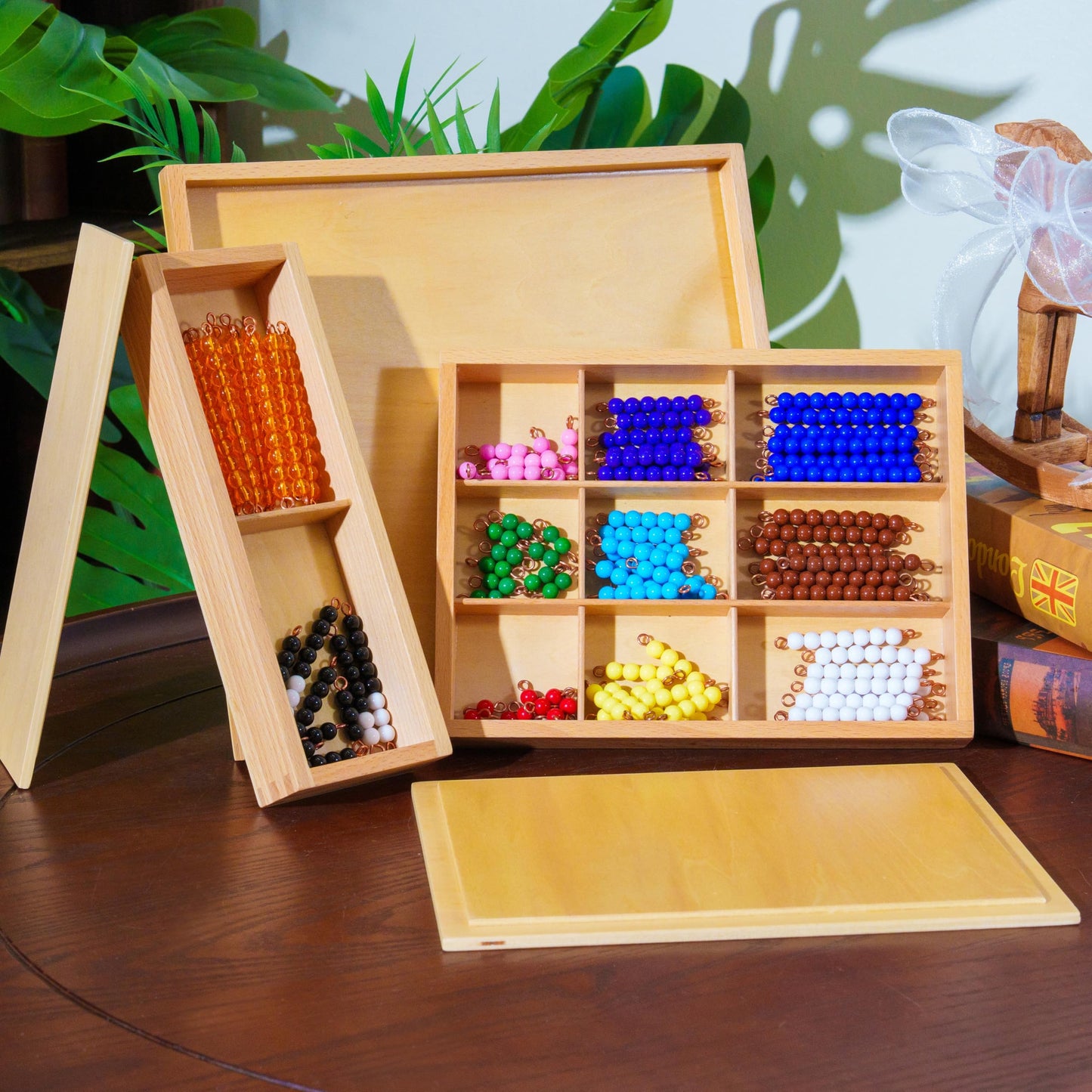 Premium Montessori Math Kit 3| Complete 12-in-1 Curriculum Set for Ages 3-12 | Stamp Game, Bead Boards, Snake Games, Clock & More | Homeschool & Classroom Materials | 12.2 kg/27lbs (Math Series Kit 3)