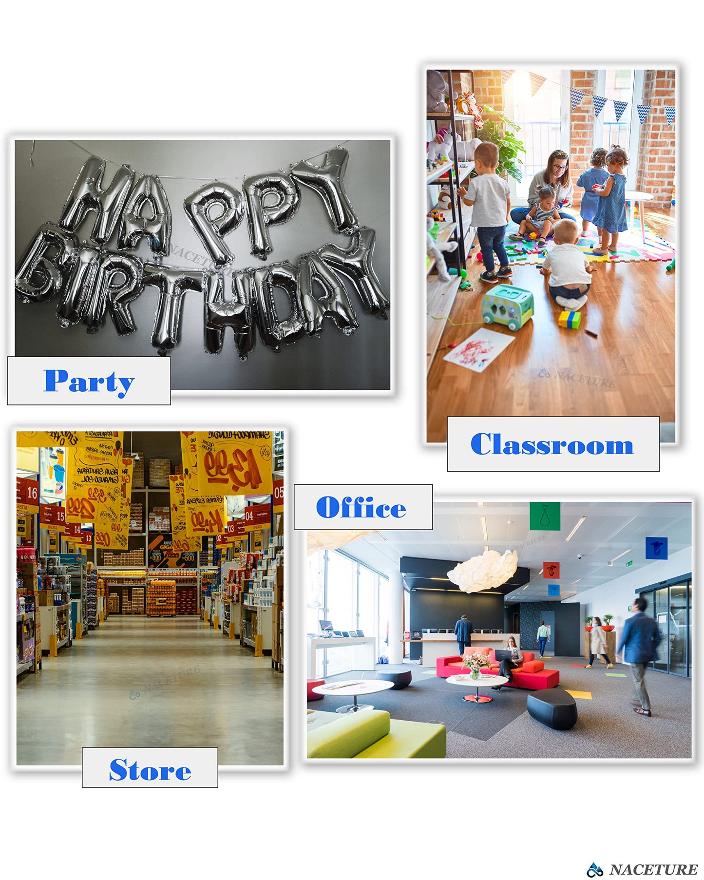 NACETURE Ceiling Hook Clips Stainless Steel - 100 Pack Drop Ceiling Hanger Hooks Hanging on Suspended Ceiling Tile, Grid for Office Home Stores Classroom and Wedding Decorations