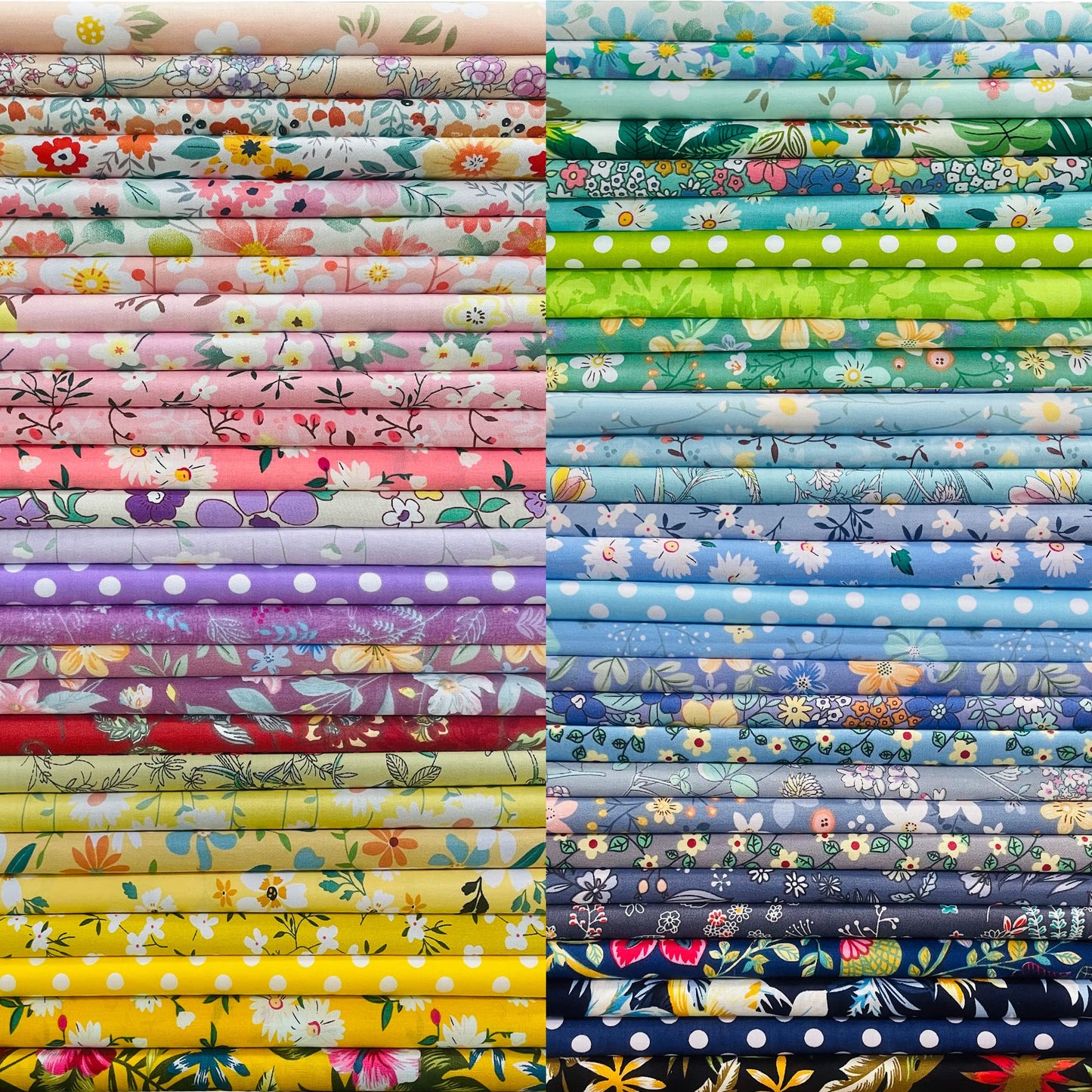 Newamishquilt 10" x 10" 50 PCS 100% Cotton Fabric Bundles for Quilting Sewing DIY & Quilt Beginners, Quilting Supplies Fabric Squares