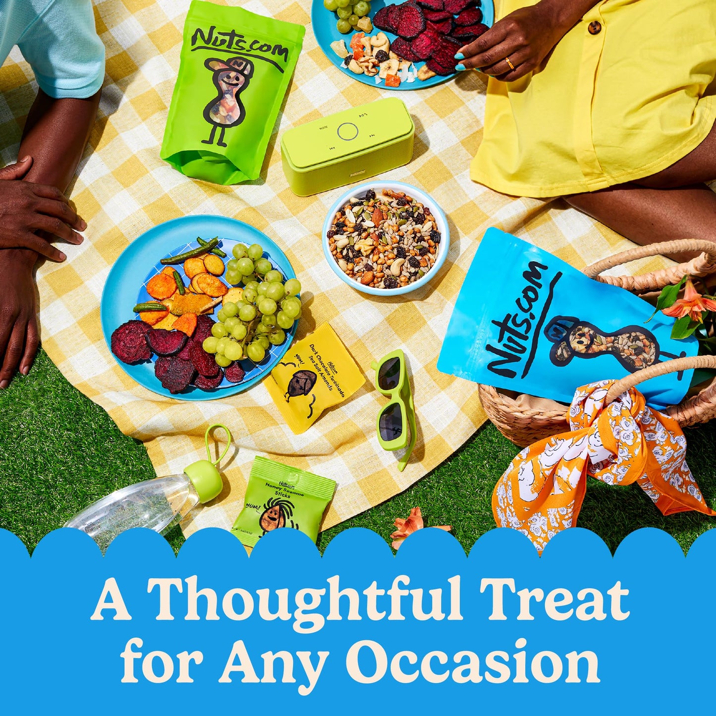 Nuts.com - Nuts and Dried Fruits Snack Box – Gourmet Mix Assortment for Festive Gifts – Package Includes Mixed Nuts, Dried Apricots & Fruits, Trail Mix, Heat Mix and Apple Pie Crunch