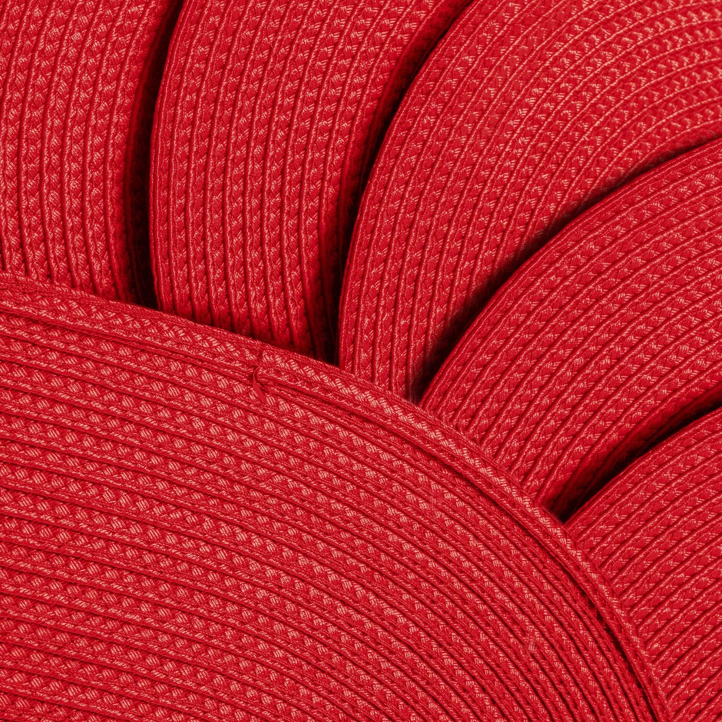 AHHFSMEI Placemats Set of 6 for Dining Table Washable Woven Non-Slip 18x12 inches Placemat Heat-Resistant Durable Table Mats for Dining Table Easy to Clean (Oval red, 6)