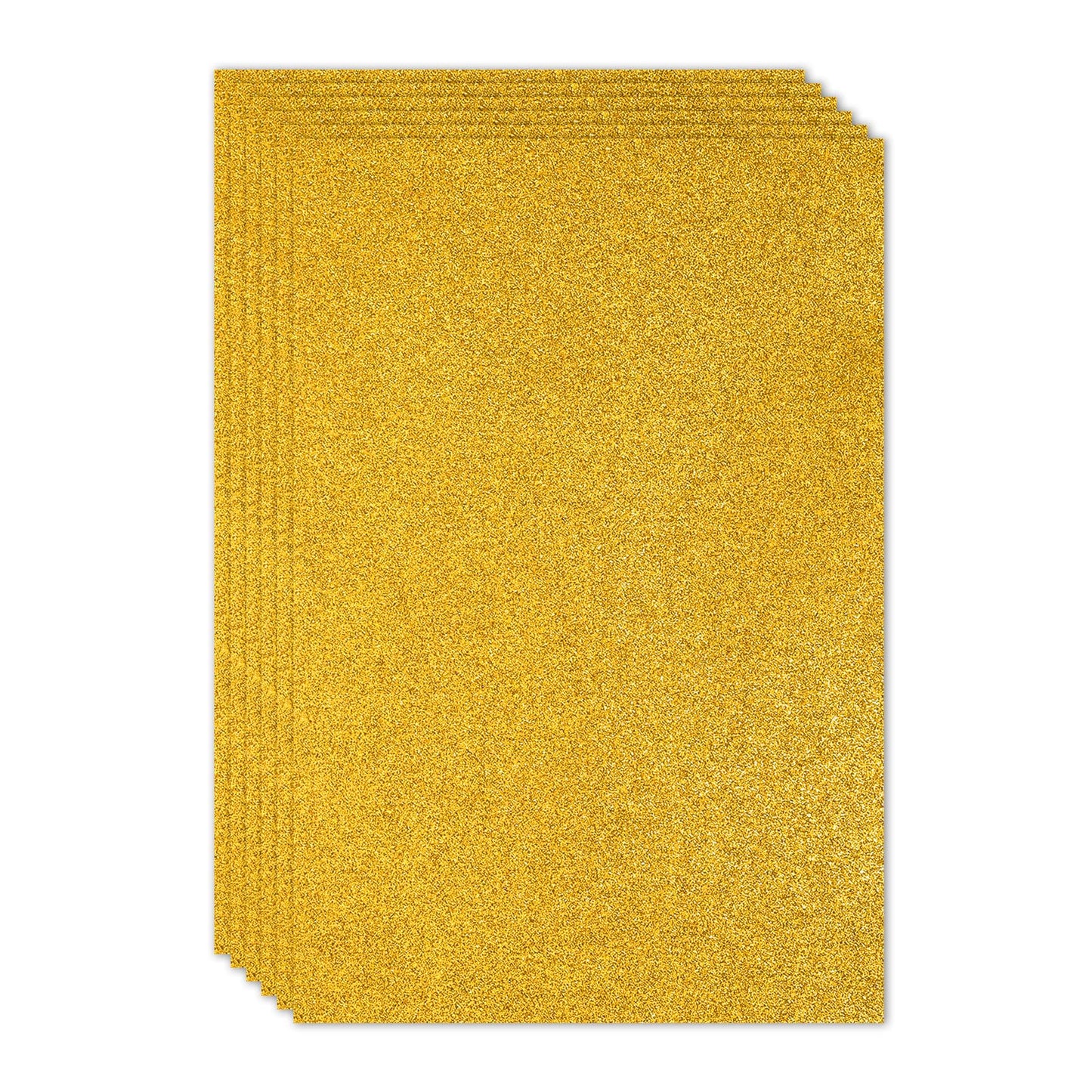 PATIKIL 2mm(1/10") Thick Non Adhesive Glitter Foam Sheet 16x24inch(40x60cm) Gold Tone, EVA Shiny Foam Board for Craft, 6 Pcs