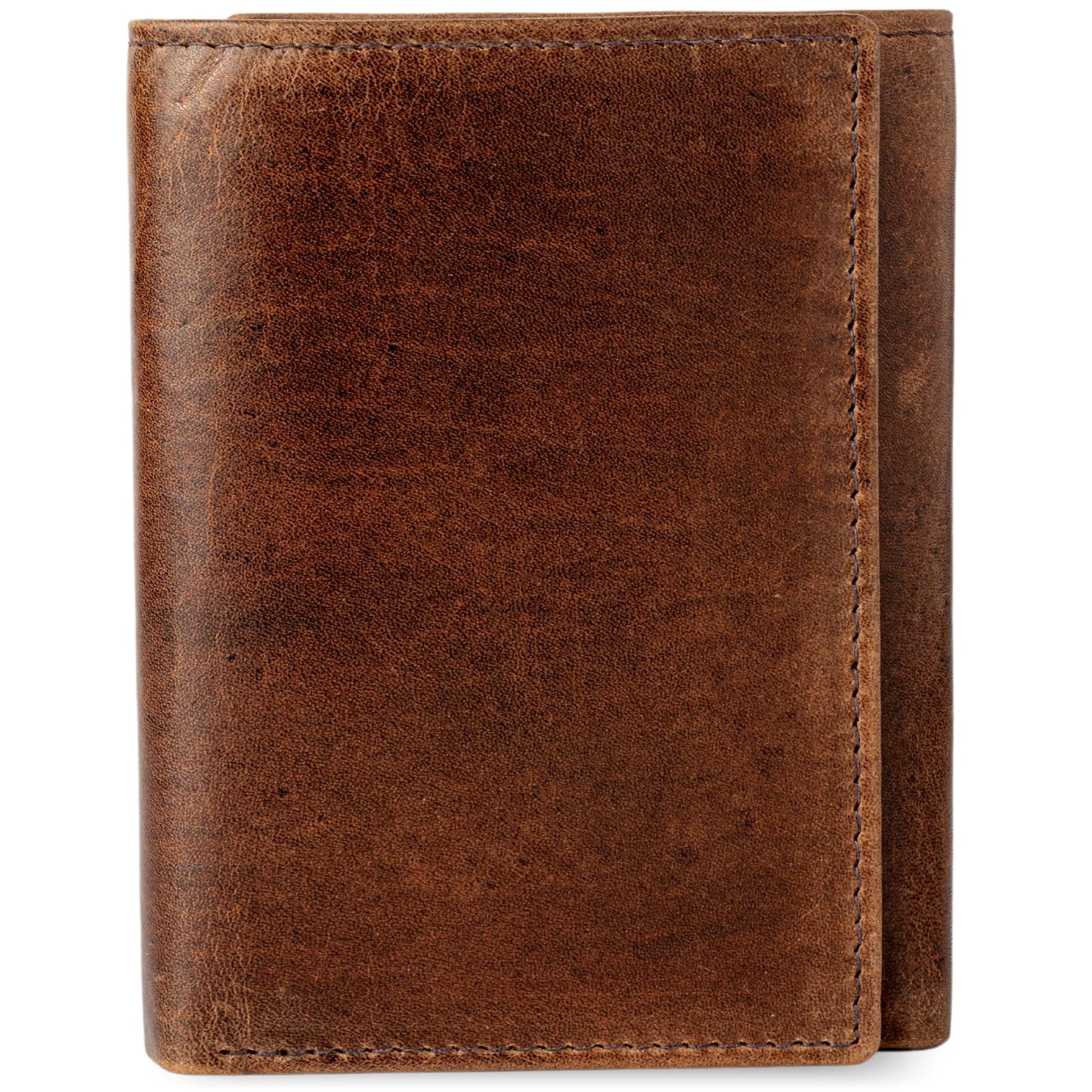 BULL GUARD Leather Trifold Wallets For Men In Grizzly Brown with ID and RFID Blocking Great For Work, Sports, Outdoors, No Logo Design