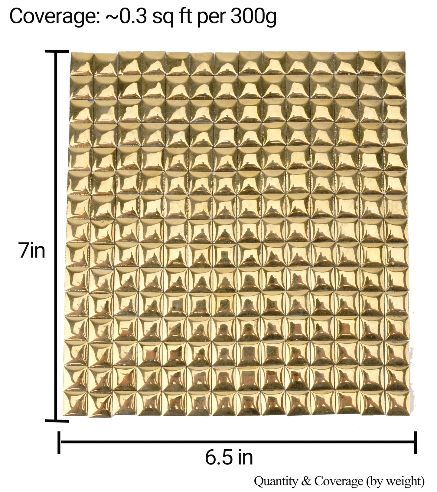 Samjobroad Gold Ceramic Mosaic Tiles for Crafts Bulk, 12mm Square Small Ceramic Tiles for Mosaic, 300g/200 Mosaic Pieces for Art Projects & Home Décor