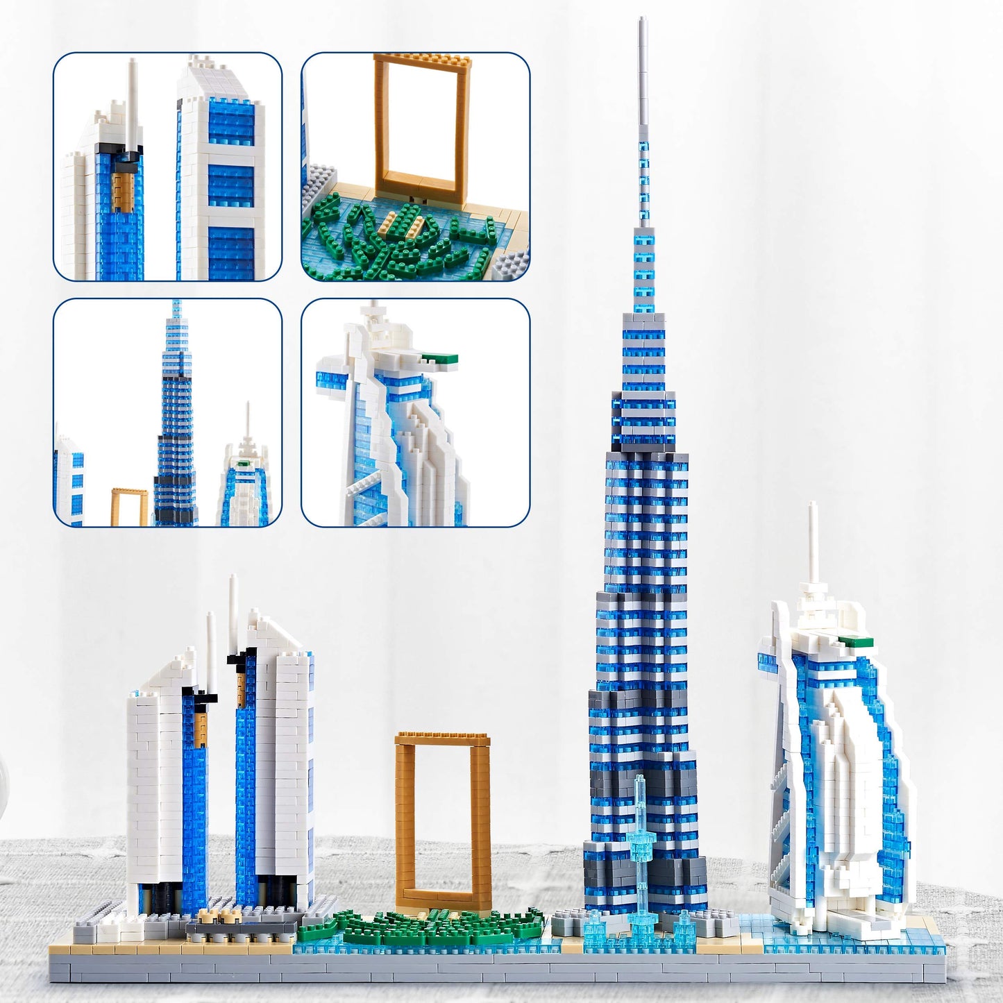 DOLBLOCK Architecture Dubai Skyline Collectible Model Building Kit Micro Blocks Sets for Adults Present Model Kit 2545 Pieces