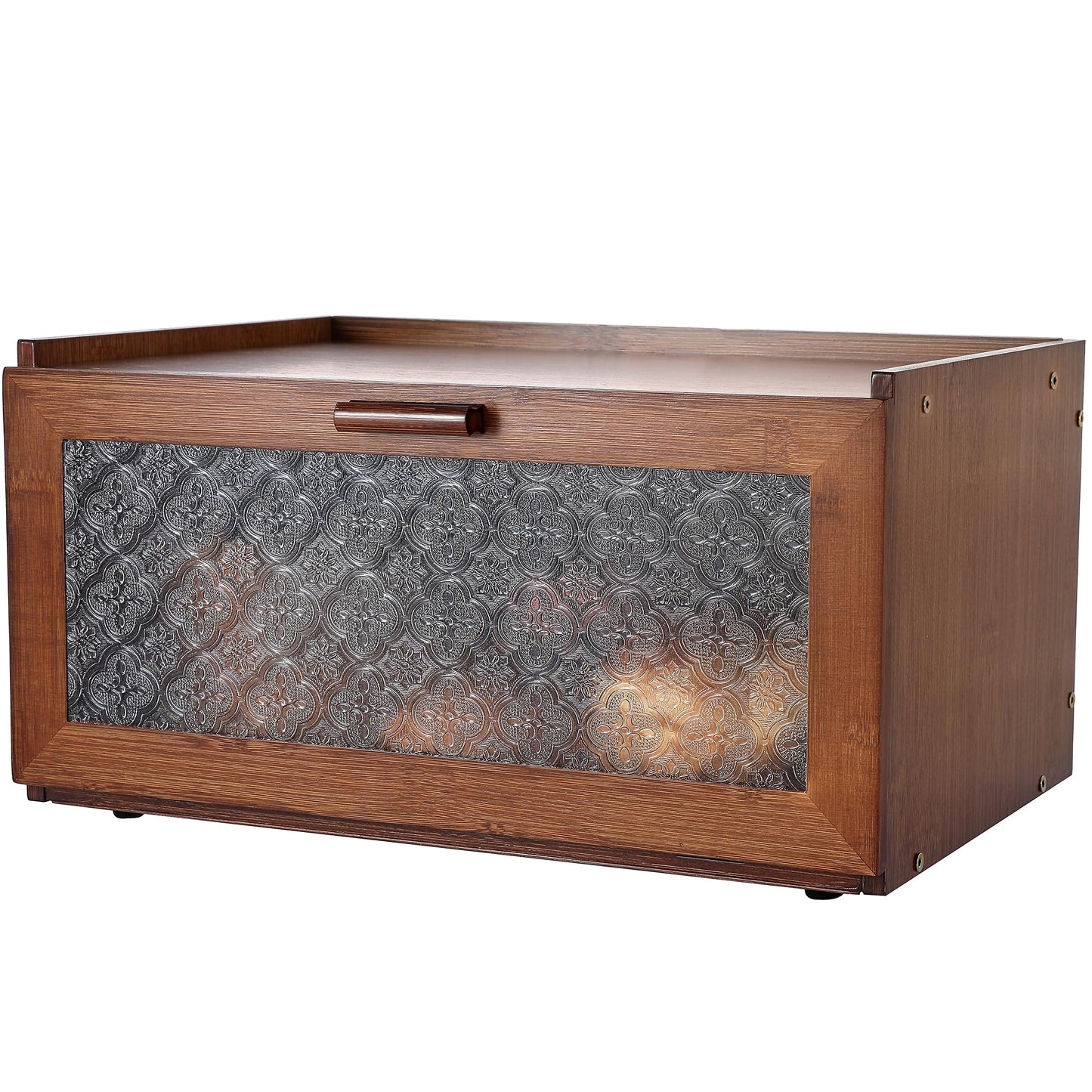ETMI Vintage Bread Box for Kitchen Countertop - Retro Brown Bread Storage Box Breadbox