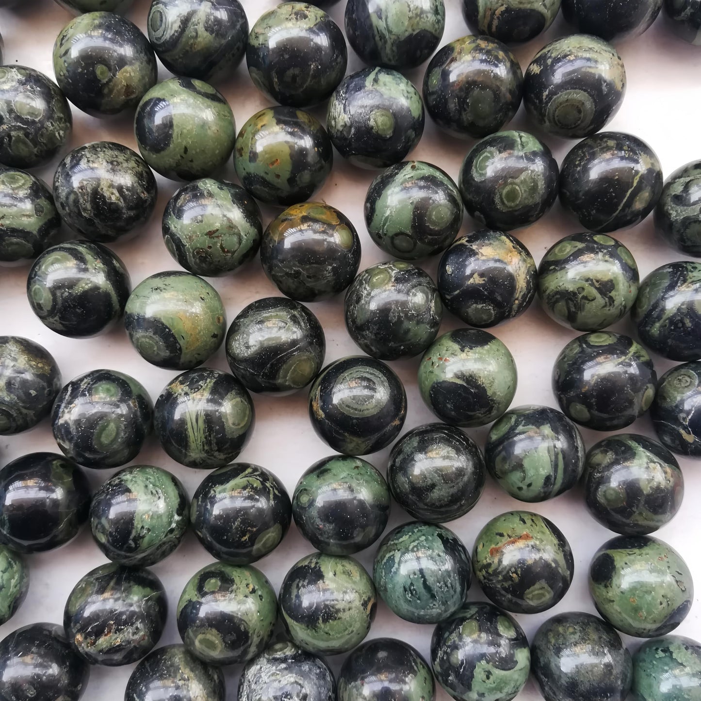 Sunshcat Natural Kambaba Jasper 0.78 Inchs Crystals and Healing Stone Ball Set,Home Desktop Feng Shui Array Decoration(7 Pieces) ﻿