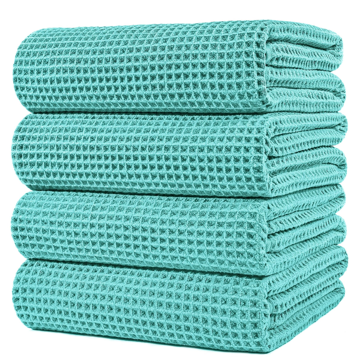 430 GSM Poly Blend Microfiber Quick Dry Waffle Bath Towel (4 Count)