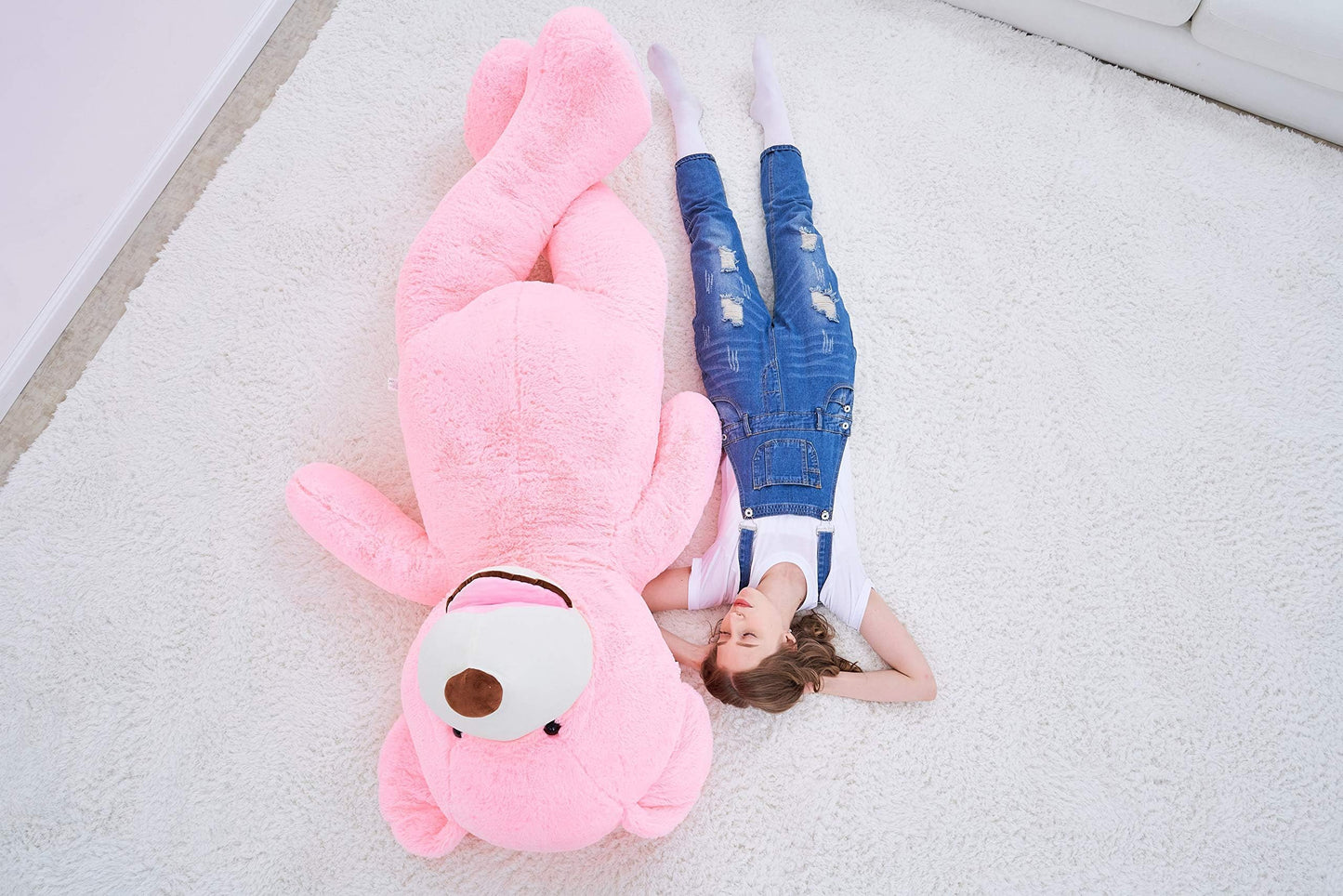 IKASA Giant Teddy Bear Plush Toy Stuffed Animals (Pink, 78 inches)