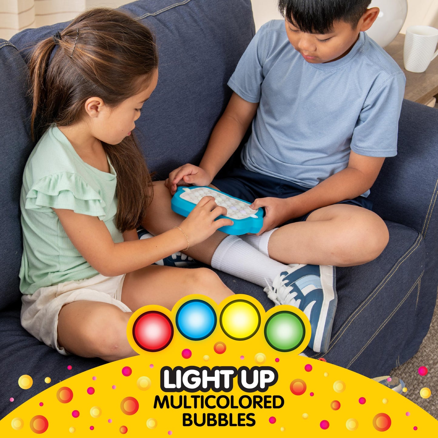 Pop It! Duel - Bubble Popping Game for 1-2 Players, 6 Ways to Play, Multicolor Light Up Fidget Toy for Kids and Adults