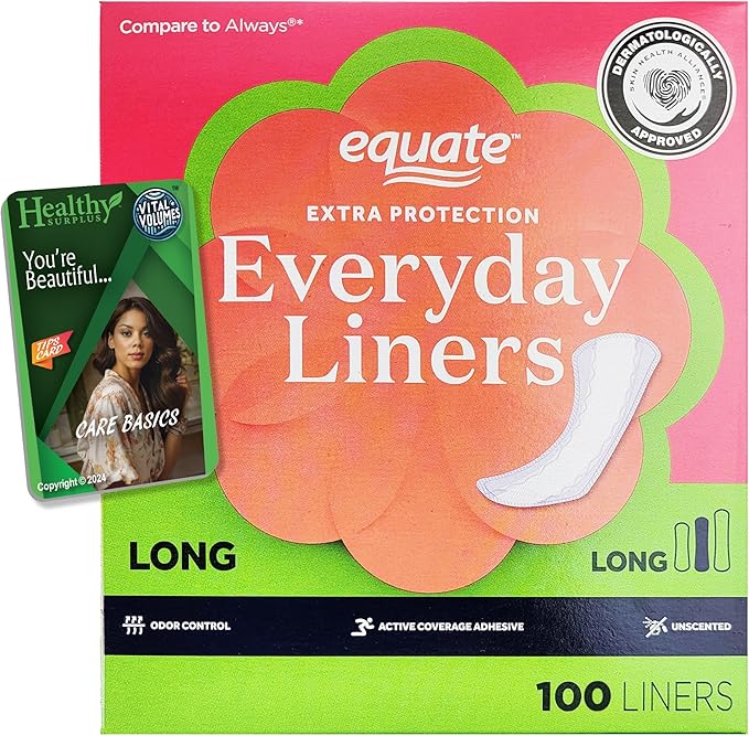 Everyday Liners - Long - 100 Liners with Active Coverage and Vital Volumes Tips Card Bundle