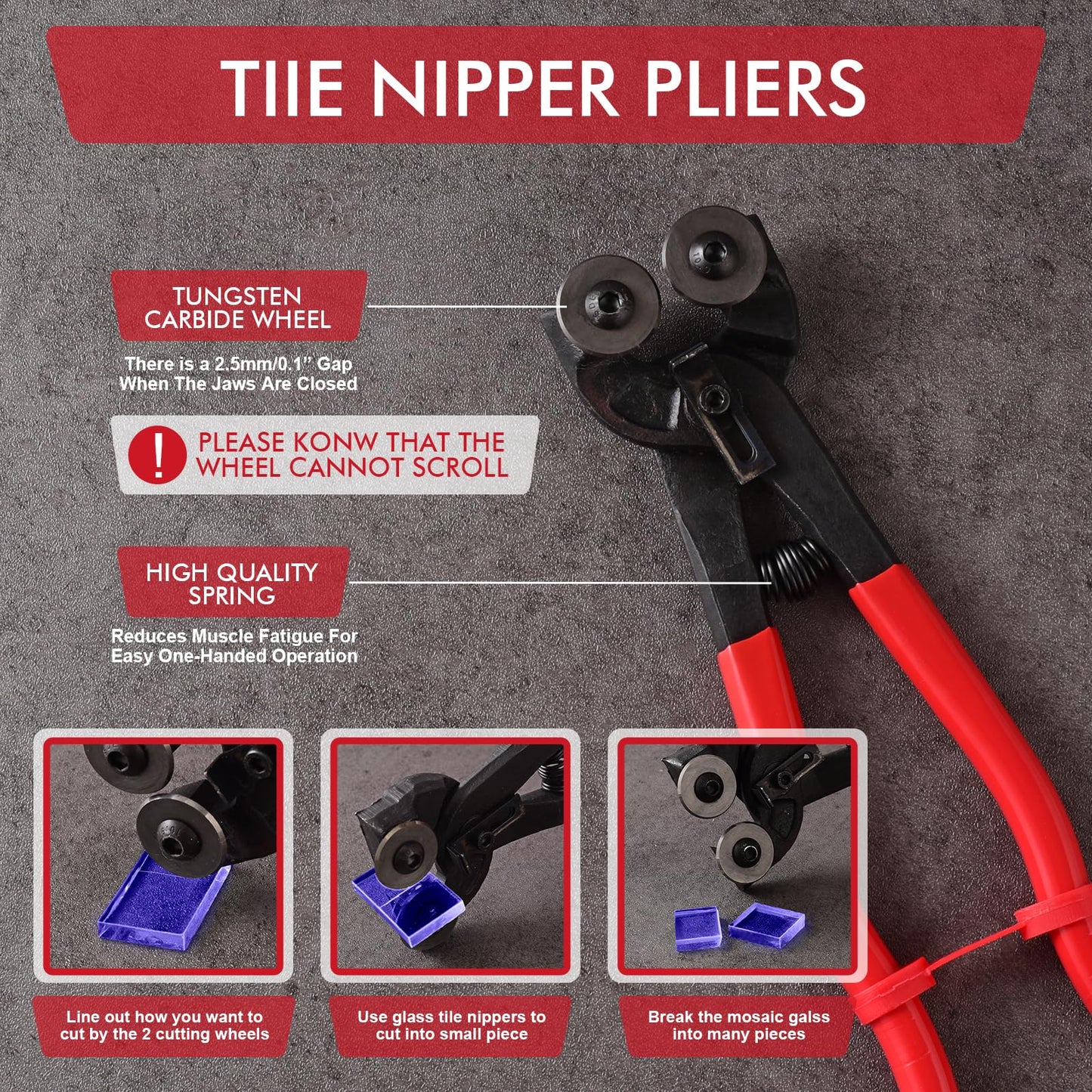 Stained Glass Cutter, Glass Cutting Tool with Tile Nippers for Stained Glass Tiles Mosaic Cutting