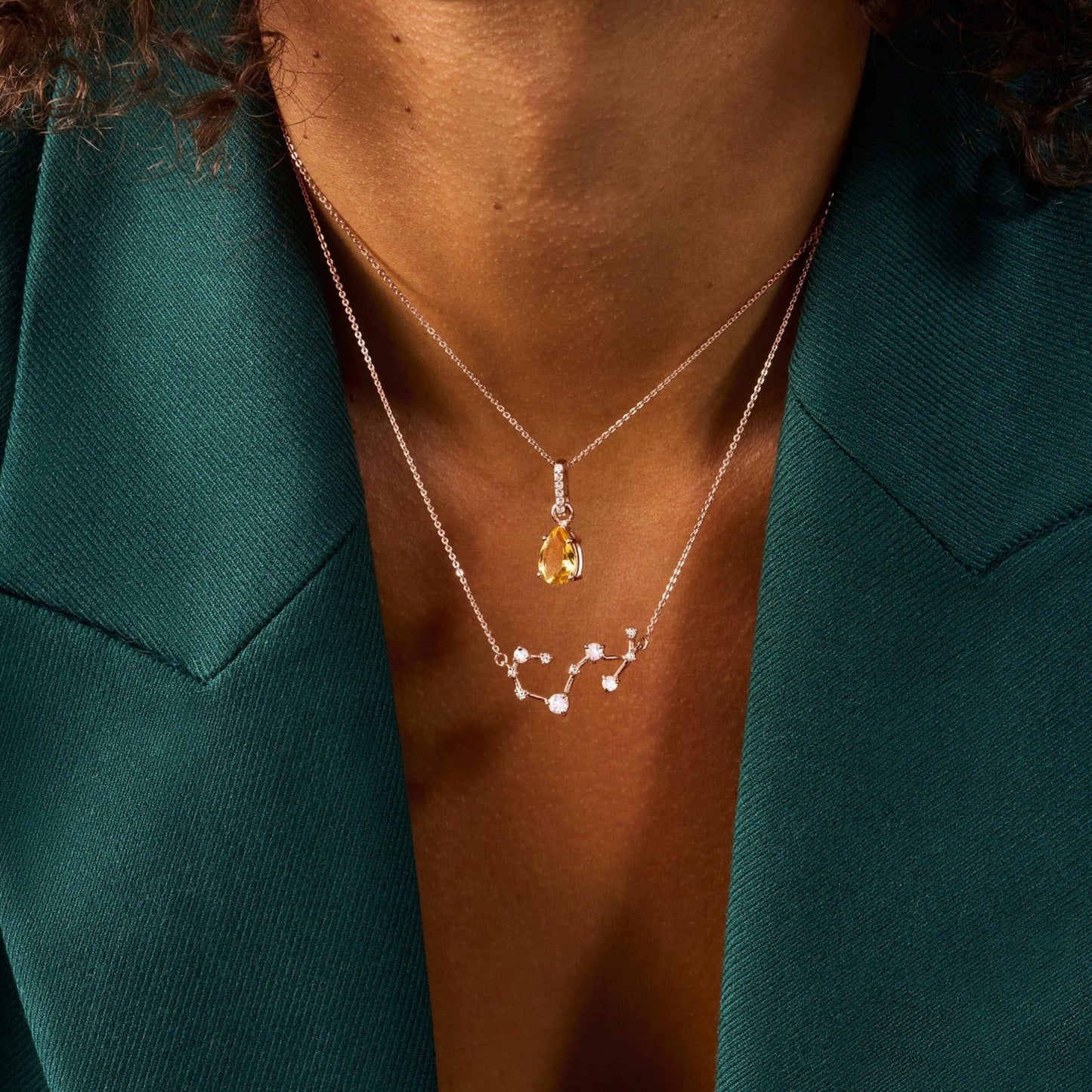 Moon Magic Moonstone Necklace - Scorpio Zodiac Constellation / 925 Sterling Silver - 18k Rose Gold - Yellow Gold Rainbow Moonstone Necklaces for Women/Authentic Rainbow Crystal Jewelry