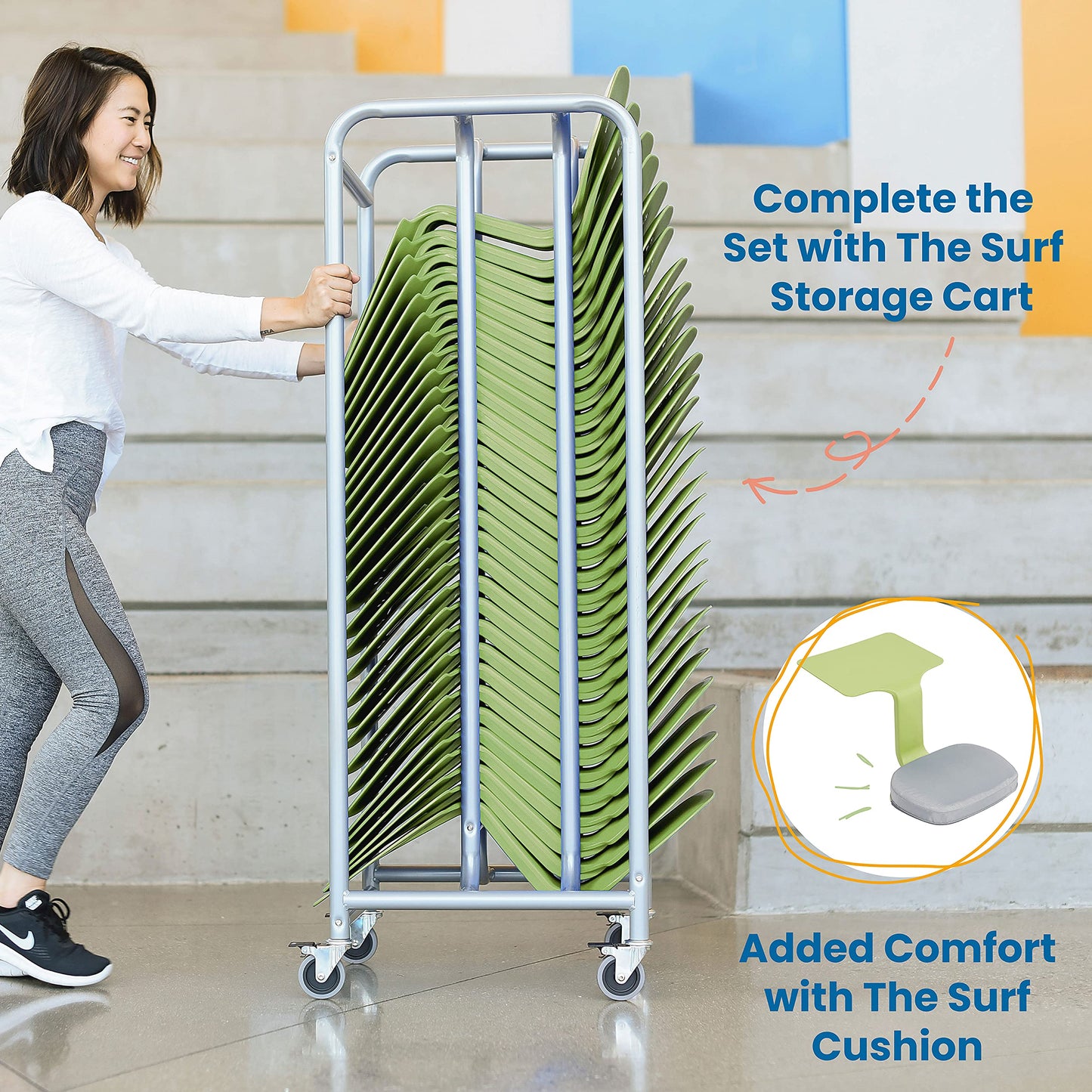 ECR4Kids The Surf Portable Activity Lap Desk, Classroom Essentials, Light Green