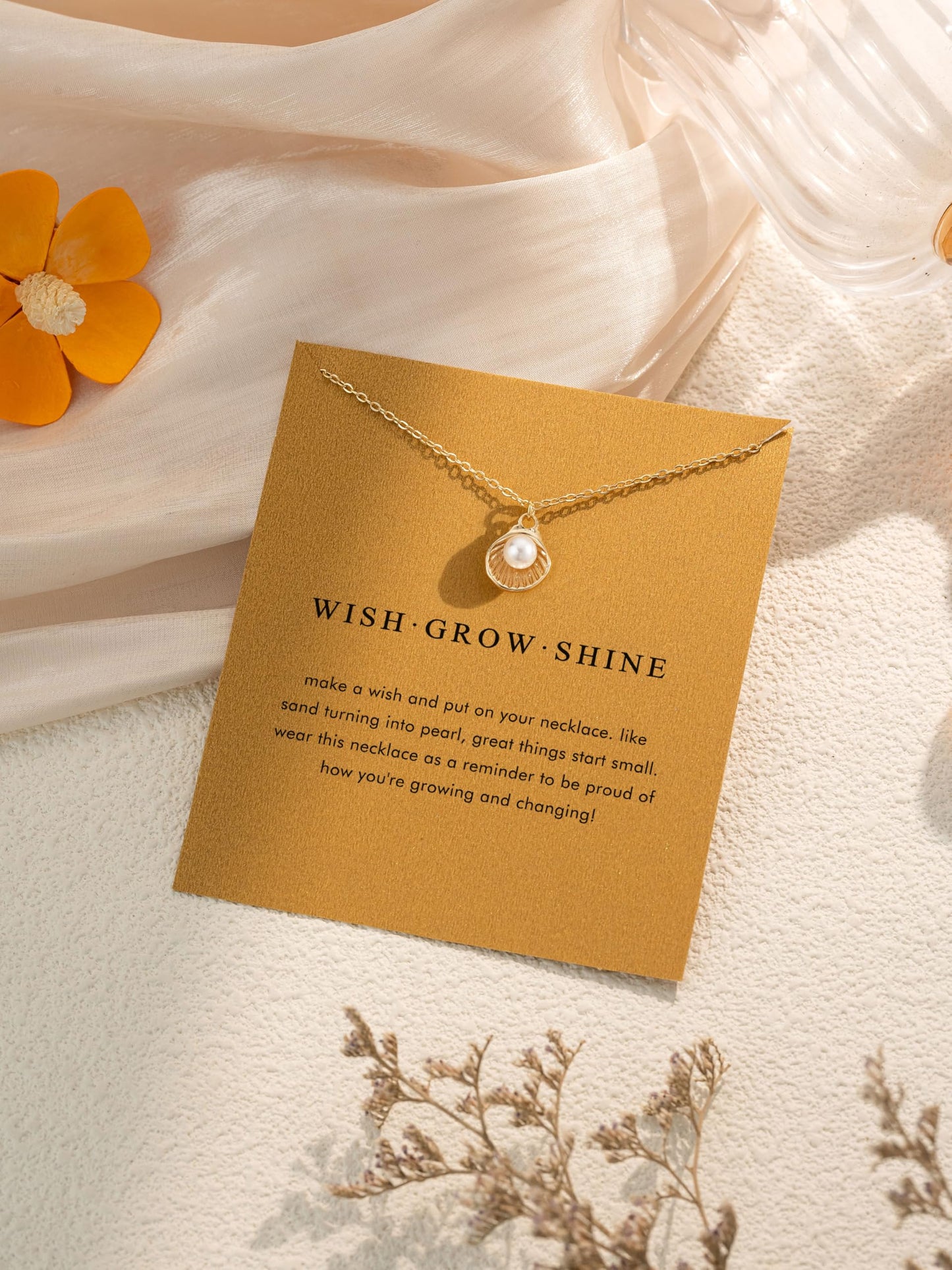 Shell Necklace Beach Jewelry for Women Pearl Shell Necklace for Women Summer Necklace(shellpearl)
