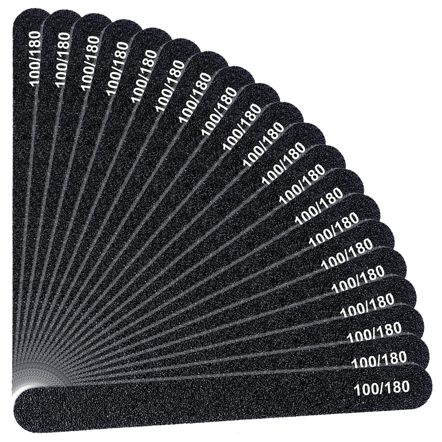 Makartt Nail File, 100/180 Grit Emery Boards for Nails, 20 Pcs Black Professional Washable Filer Kit for Medium and Gentle Filing Manicure Tools