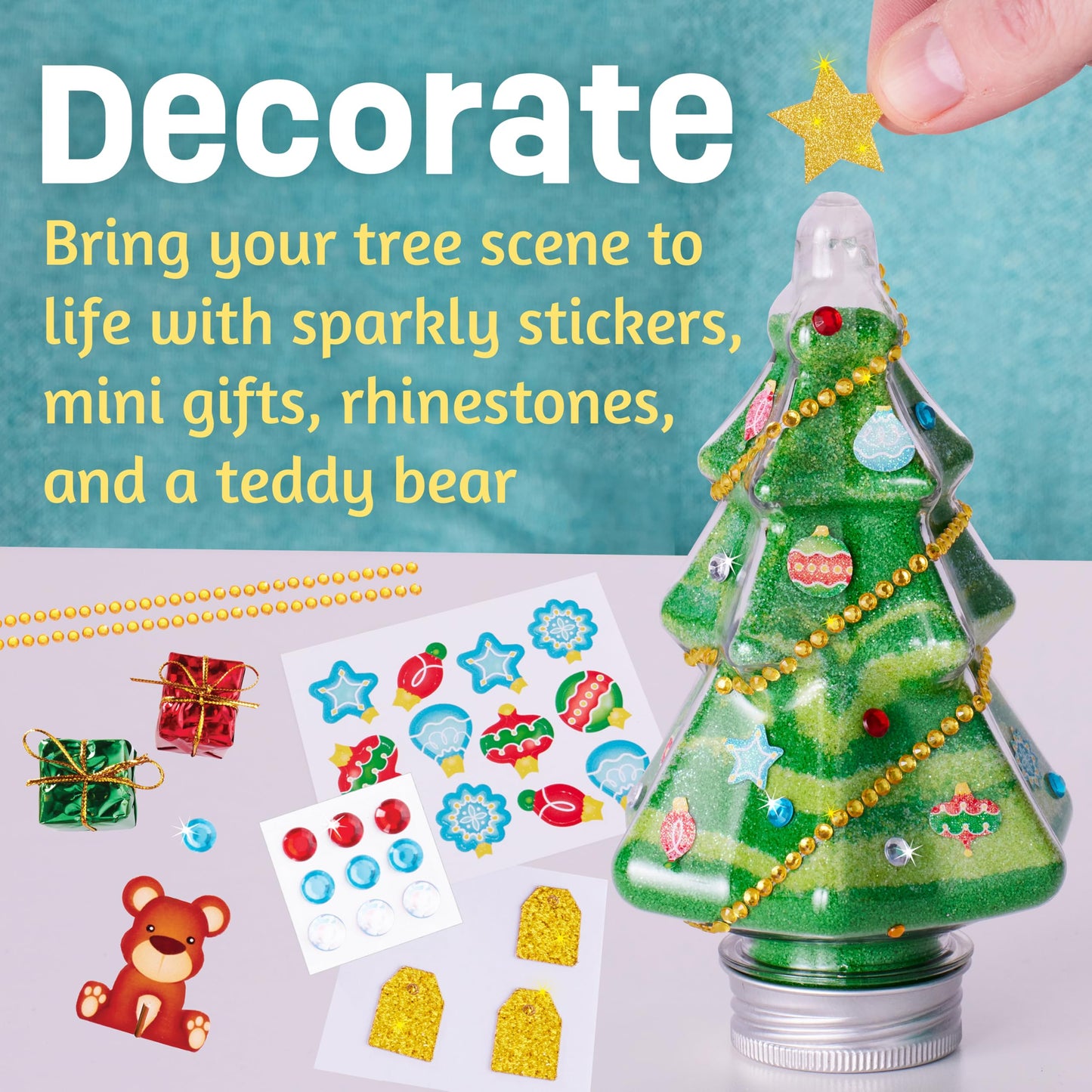 Creativity for Kids Sand Art Christmas Tree Kit | Layer, Design & Create Your Own Sparkly Tree | DIY Easter Basket Stuffer Arts & Crafts for Kids to Boost Creativity & Confidence (Ages 6+)