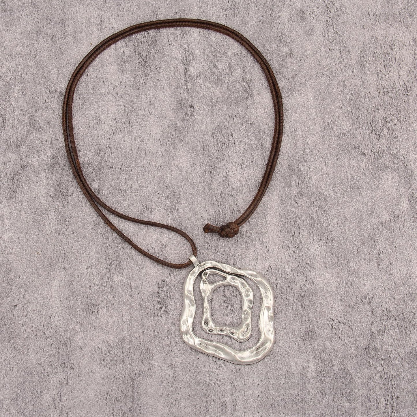 joymiao Long Boho Necklace for Women Vintage Chunky Statement Pendant Necklace with Silver Pendant Hippie Bohemian Jewelry