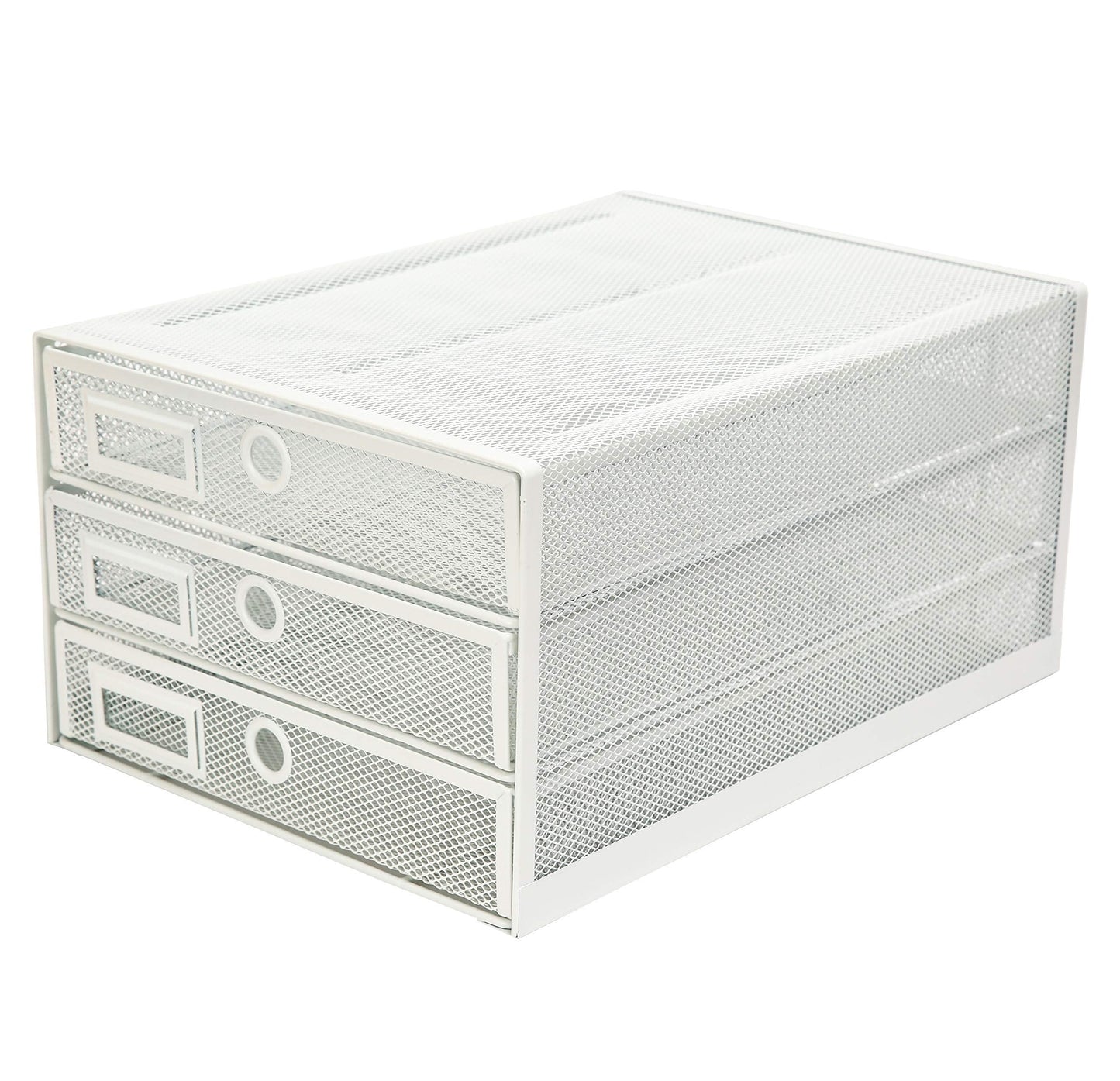 Exerz Paper Sorter 3 Drawer Wire Mesh A4 / Desk Multifunctional Desk Organiser/Multi-Layer Letter Tray - for Documents, Magazines, Notebooks and Letter (White)