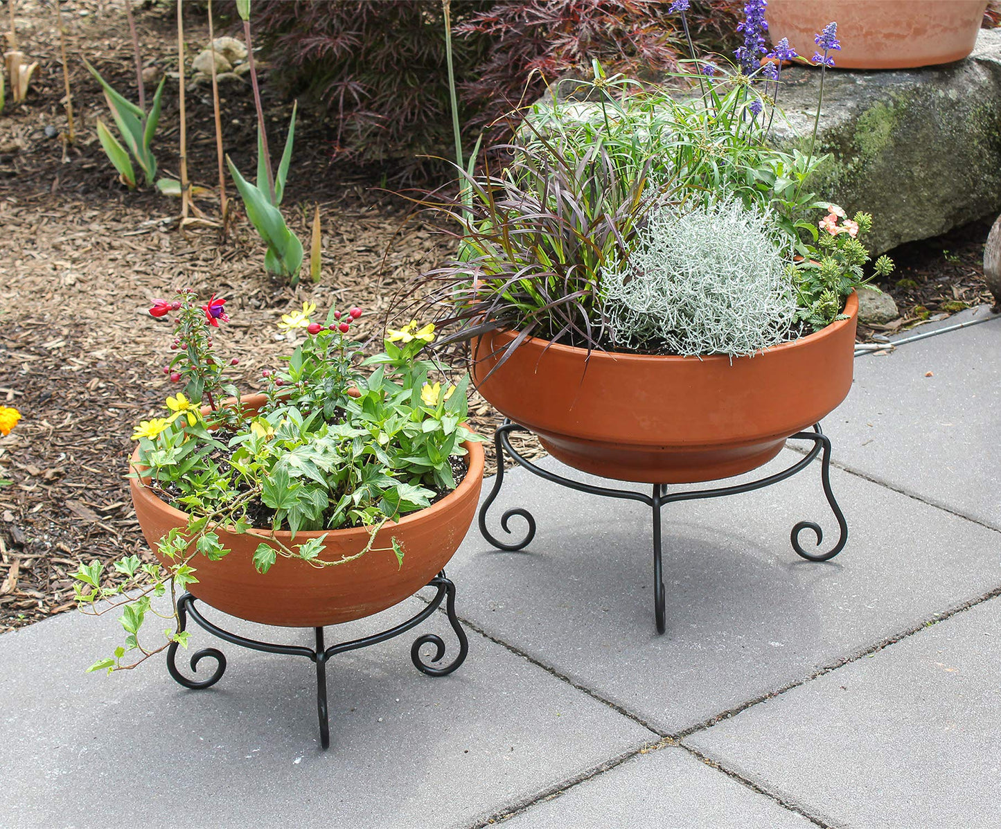 Achla Designs Piazza Flower Pot Plant Stand, Large,Black