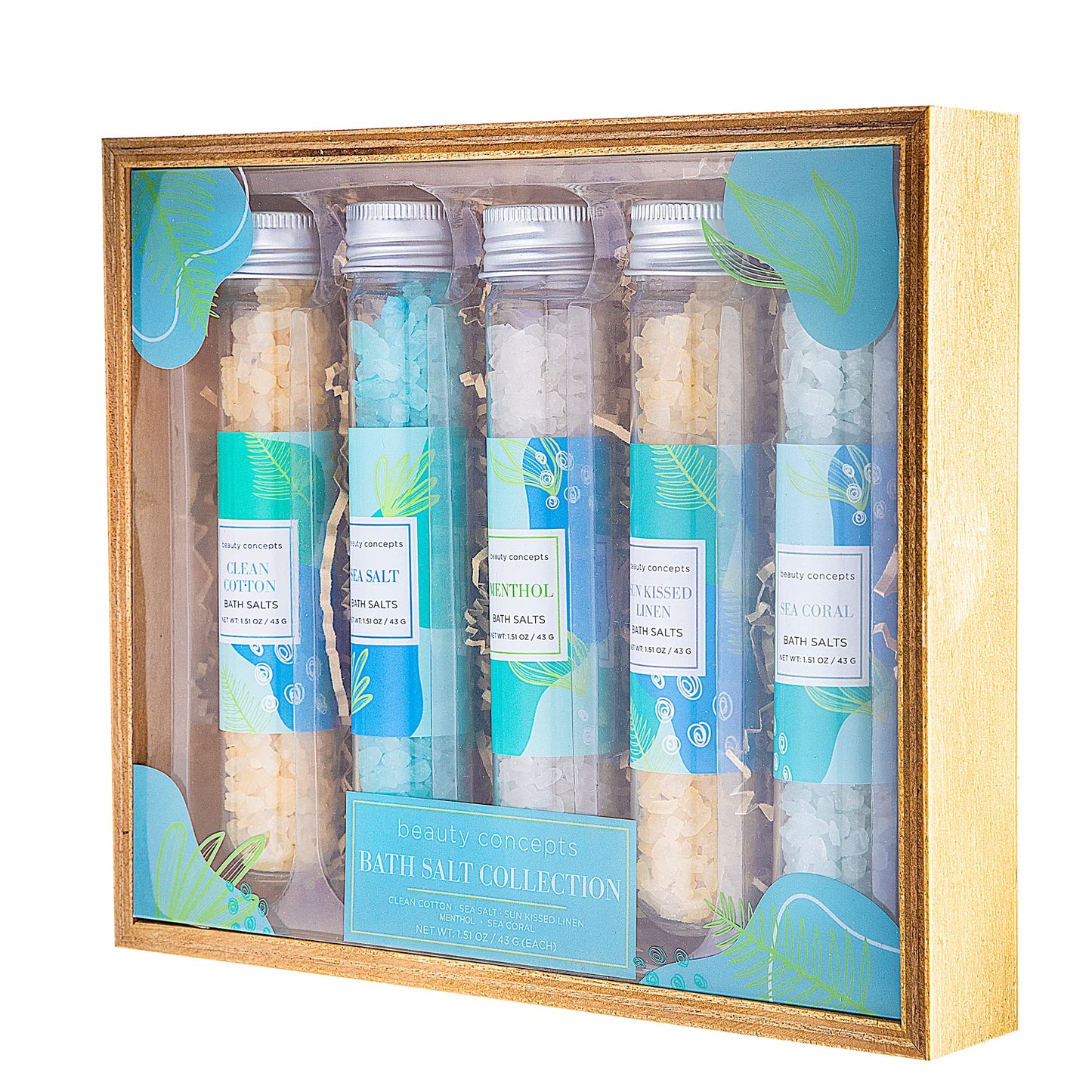 B.C. Beauty Concepts Aromatherapy Bath Salts- Epsom Salts for Soaking, Relaxing Bath Spa Set, Scented in Vanilla Almond, Shea Butter, Sweet Mint, Honey Rose, and Lavender, Relaxing Beach