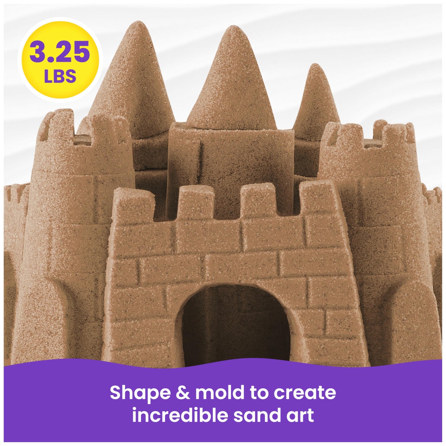 Kinetic Sand, 3.25lbs Beach Play Sand, Amazon Exclusive, Moldable Sensory Toys for Kids, Resealable Bag (Packaging May Vary), for Ages 3 and up