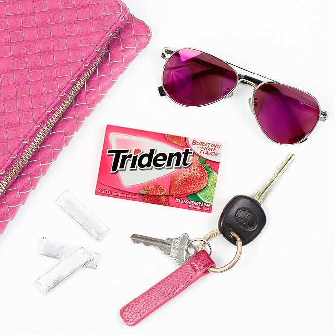 Trident Island Berry Lime Sugar-Free Chewing Gum, 12 Packs of 14 Pieces (168 Total Pieces)