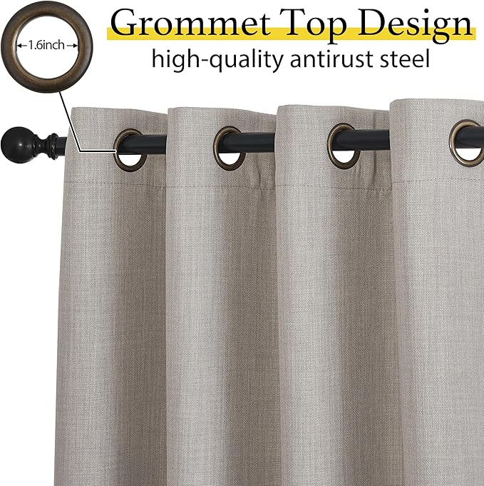 NICETOWN Valances for Bedroom, Farmhouse Windows Blackout Thermal Insulated Valance Tiers for Living Room Short Curtains for Loft Basement Window Covering, 34" W x 36" L, Angora, 2 Panels