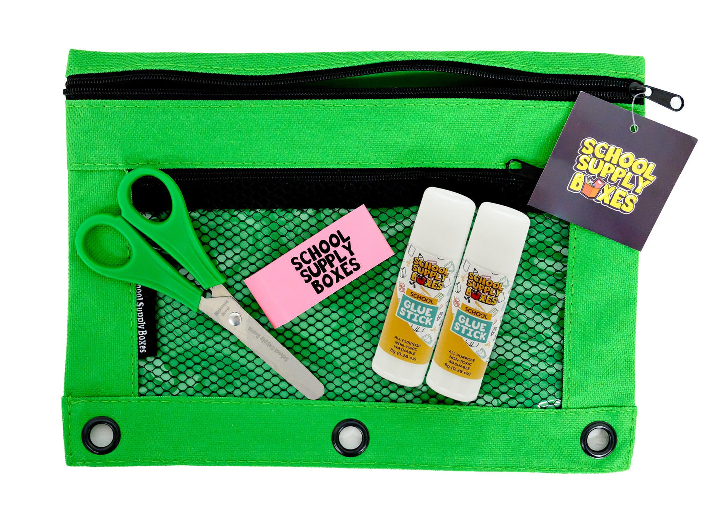 School Supply Boxes | 17" Solid Black Backpack Bundle for Intermediate School | Back to School Bookbag with Supplies | Contains Pencil Pouch, Notebooks, Highlighters, Mechanical Pencils, & More