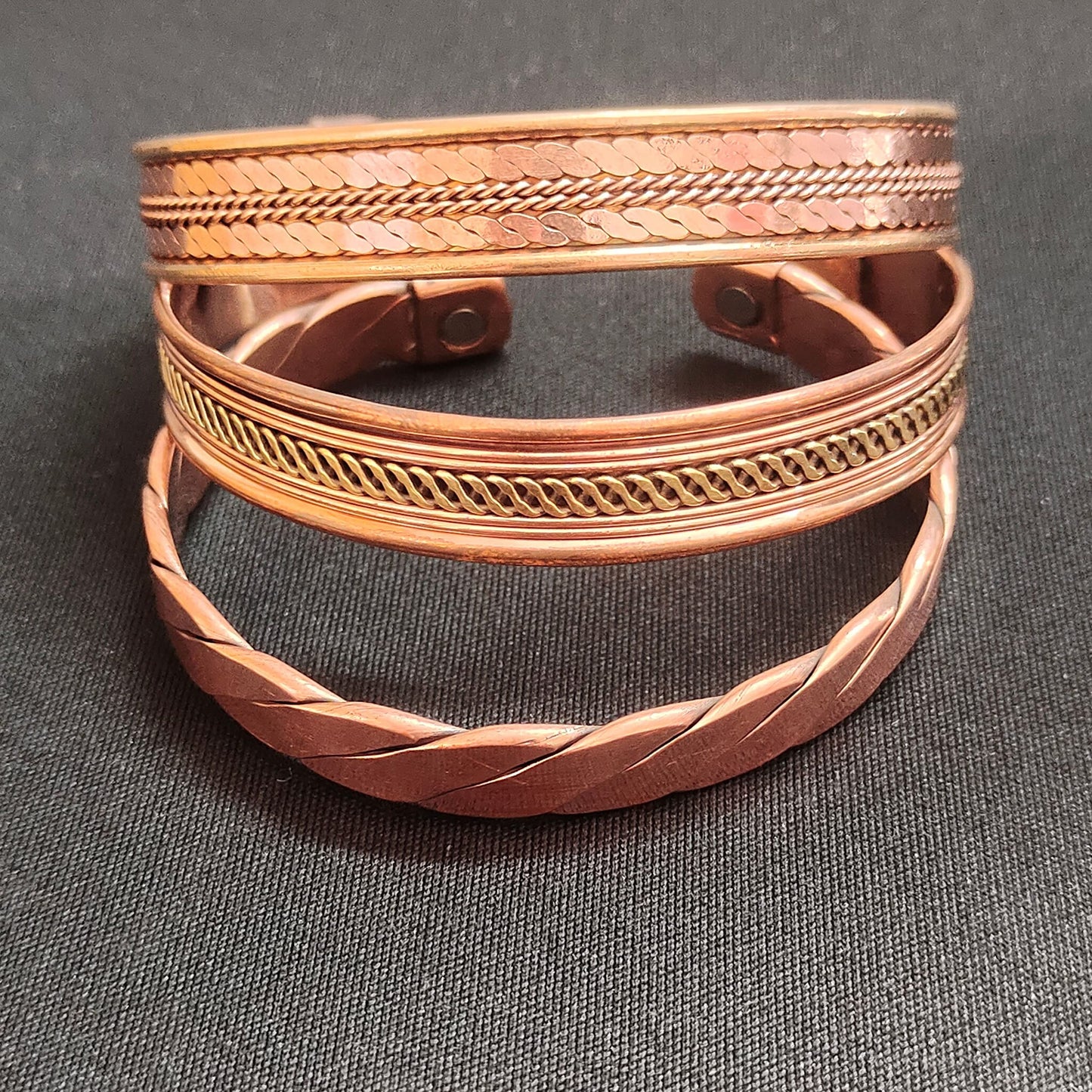 Coppervast Copper Bracelets- for Men and Women| Set of 3 with Gift Box |Gift for Men & Women | Gift for Mom -Handmade 100% Copper (Braided)