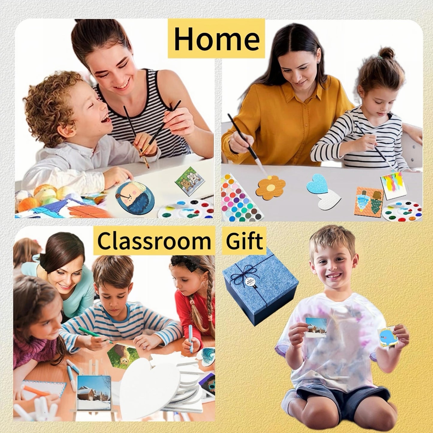 30 Pcs Round Canvas for Painting Panel Mini Magnetic Canvases Boards for Painting Art Crafts for Girls Tweens Gift DIY Fridge Magnets Decor (3",Round Shape
