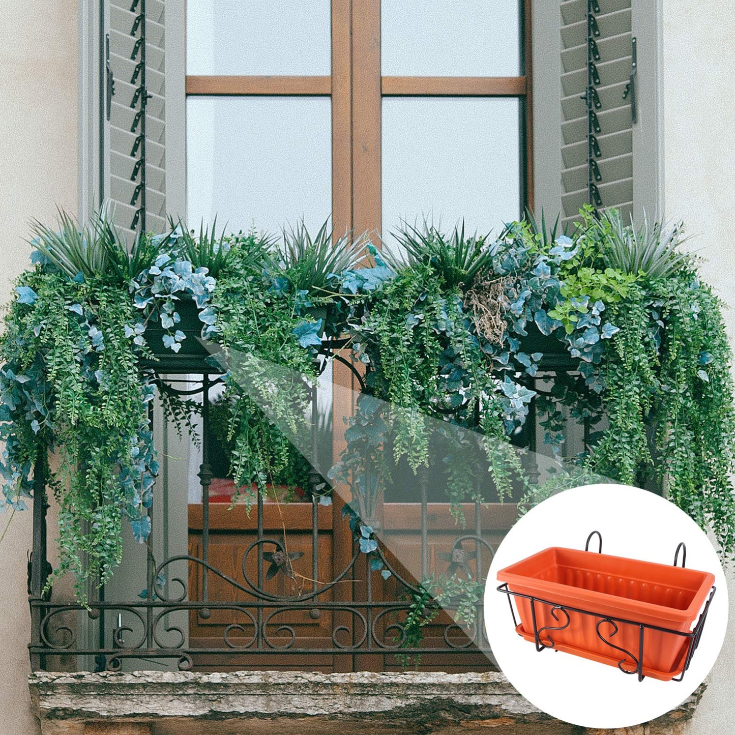 1set Hanging Rectangular Flowerpot Rack Durable Flowerpot Stand for Balcony Living Room and Garden Stylish Vertical Gardening for Home Decor