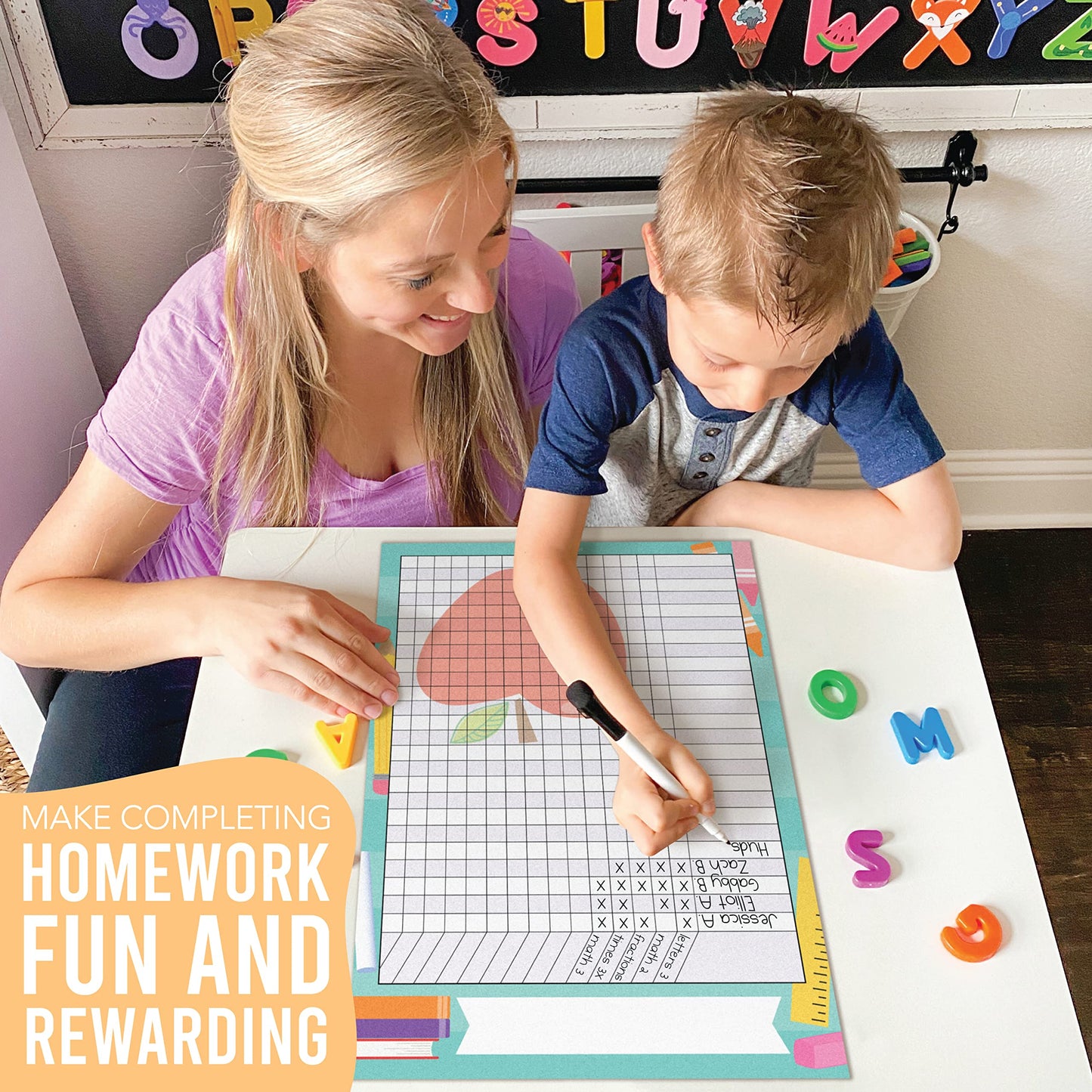 Attendance Chart for Classroom Management - 4 Incentive Chart for Classroom Essentials, 11x17 Student Behavior Charts and Homework Tracker, Teachers Class Attendance and Assignments Log