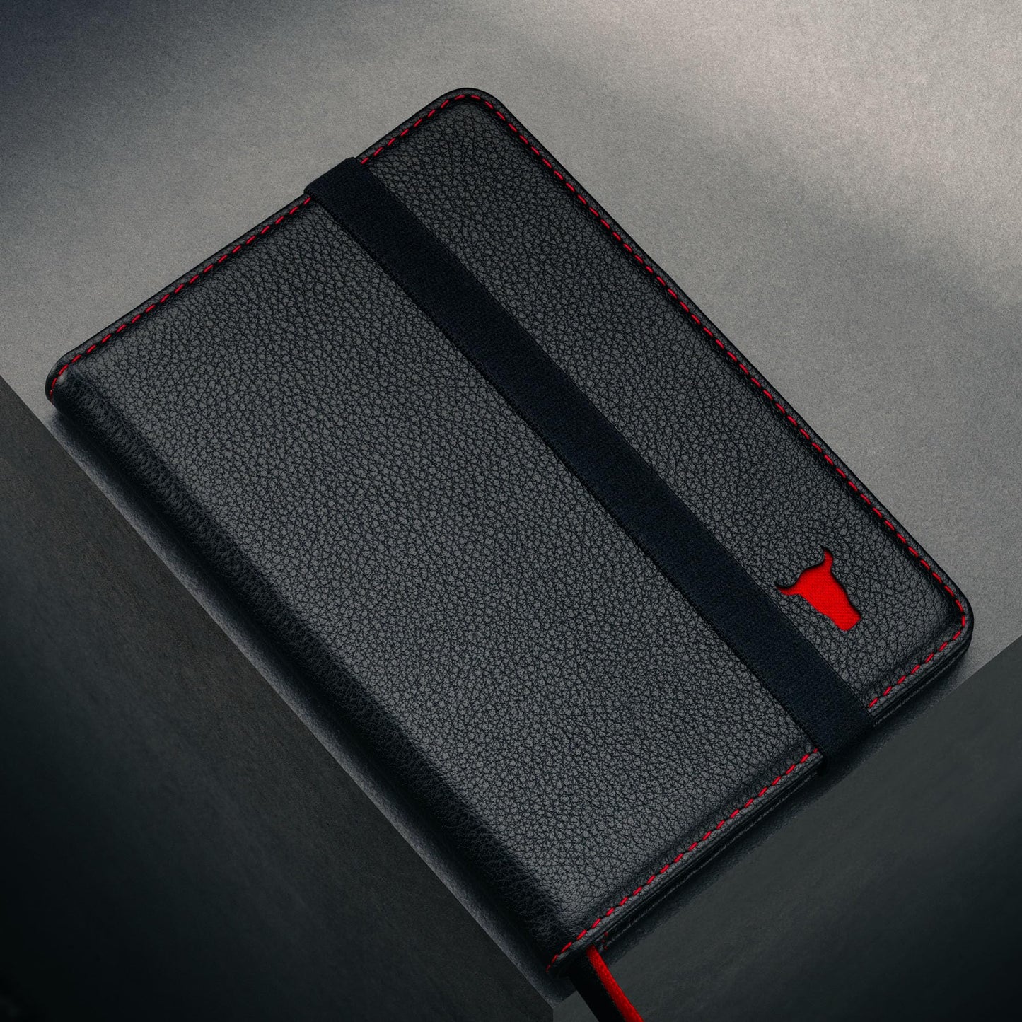 TORRO Passport Holder – Genuine Leather Passport Cover with Elasticated Closure Strap (Black)
