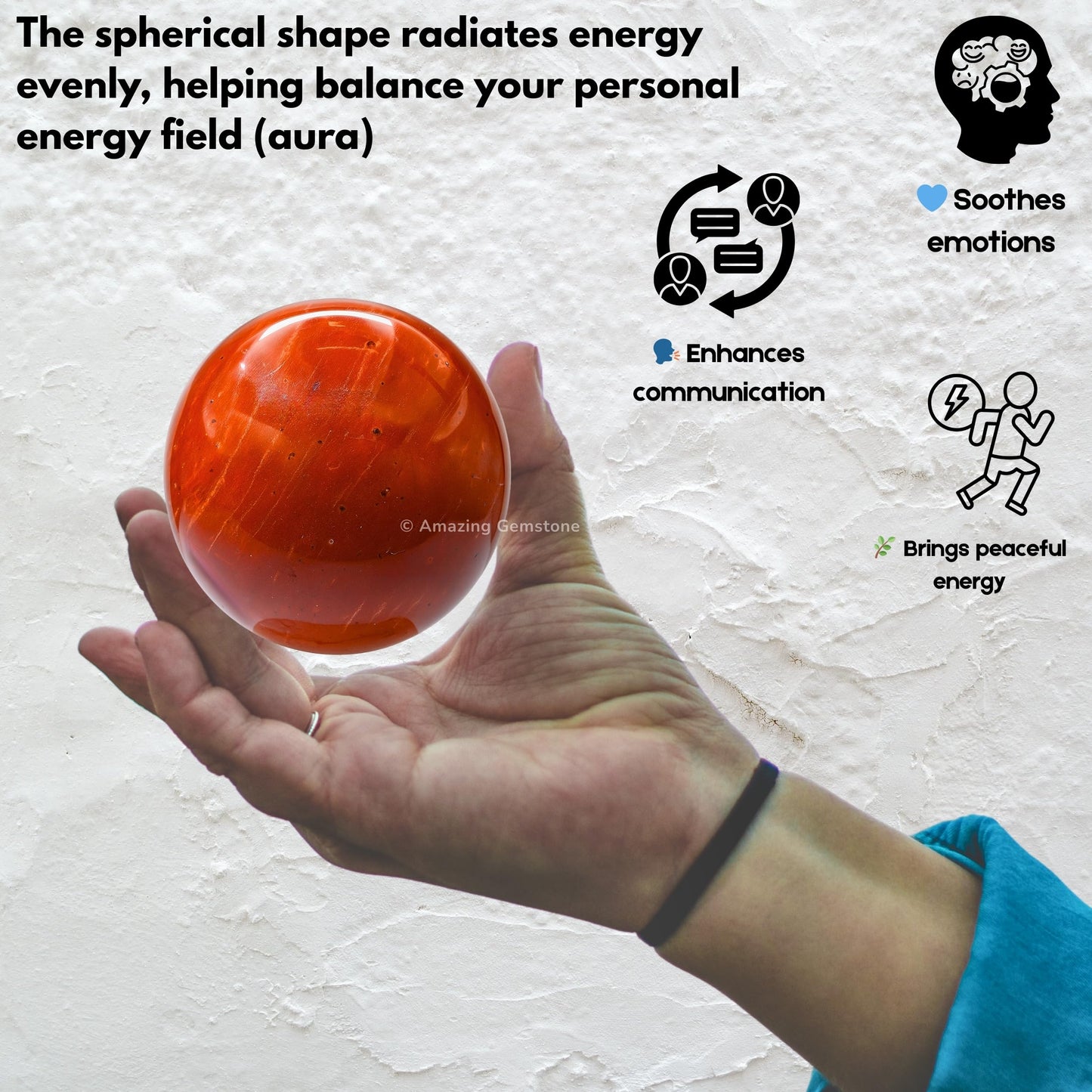 Amazing Gemstone Red Jasper Crystal Ball with Stand - 2 Inches Crystal Sphere Meditation Balls for Witchcraft and Decorative Balls