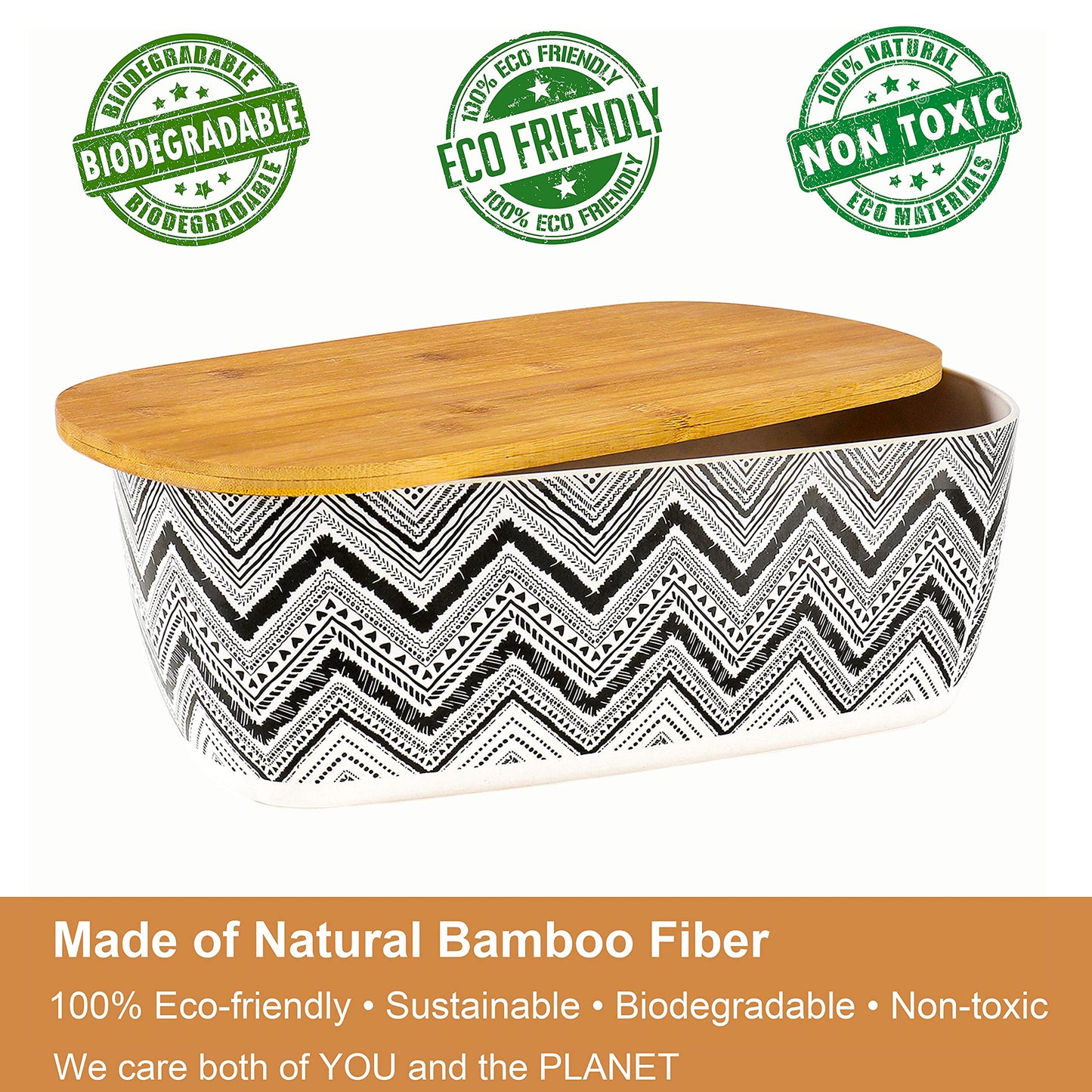 Nomotruc Bread Box For Kitchen Countertop,Bread Box with Cutting Board Lid Made with Bamboo Fiber,Bread Container Holder Keeper Keep Fresh I14.4x8.3x5.6 in……