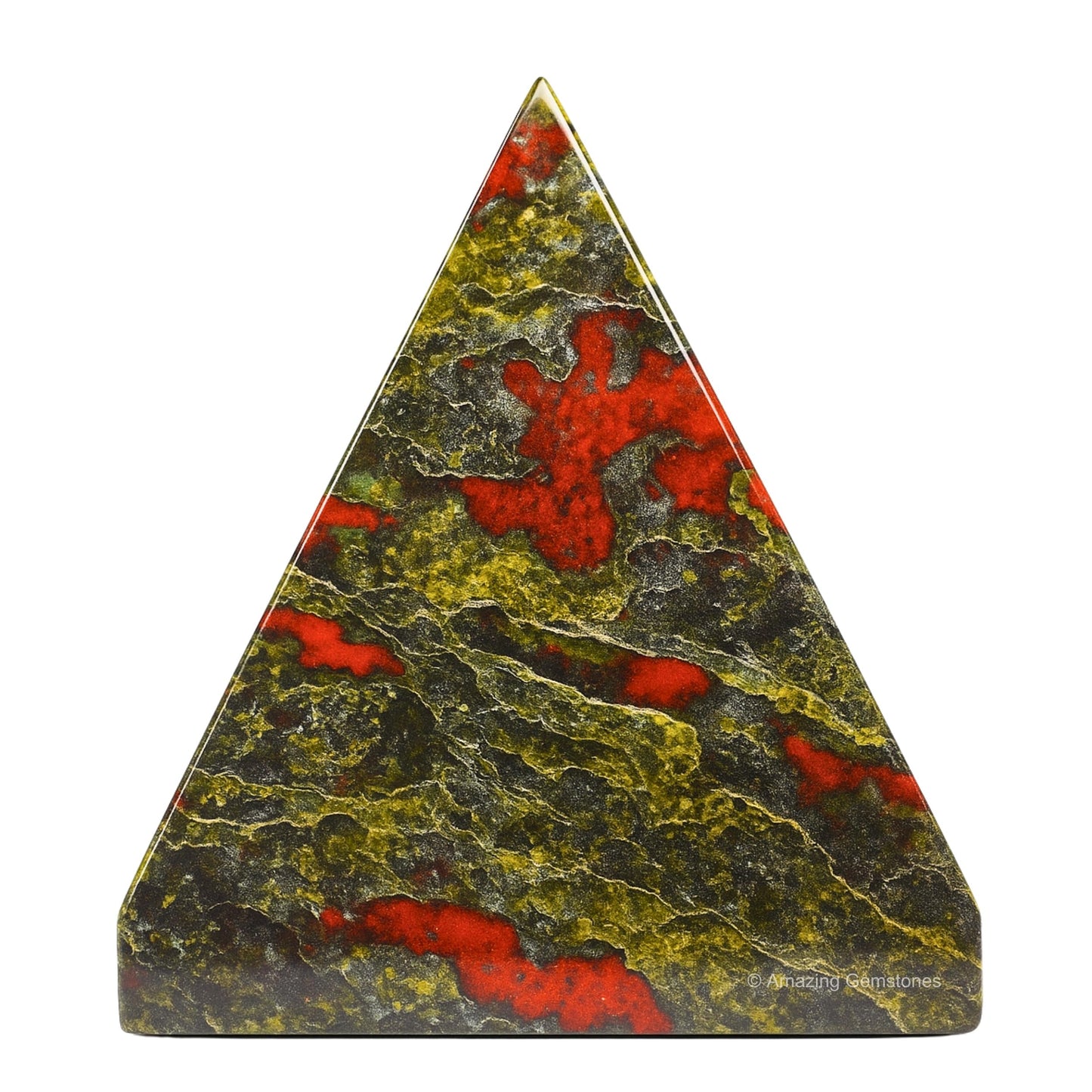 Amazing Gemstone Dragon Bloodstone Pyramid Crystal Healing Stones - 2" Great Pyramid Figurine of Natural Stone Pyramid for Meditation, Reiki, Chakra Balancing and Crystal Pyramids Grid