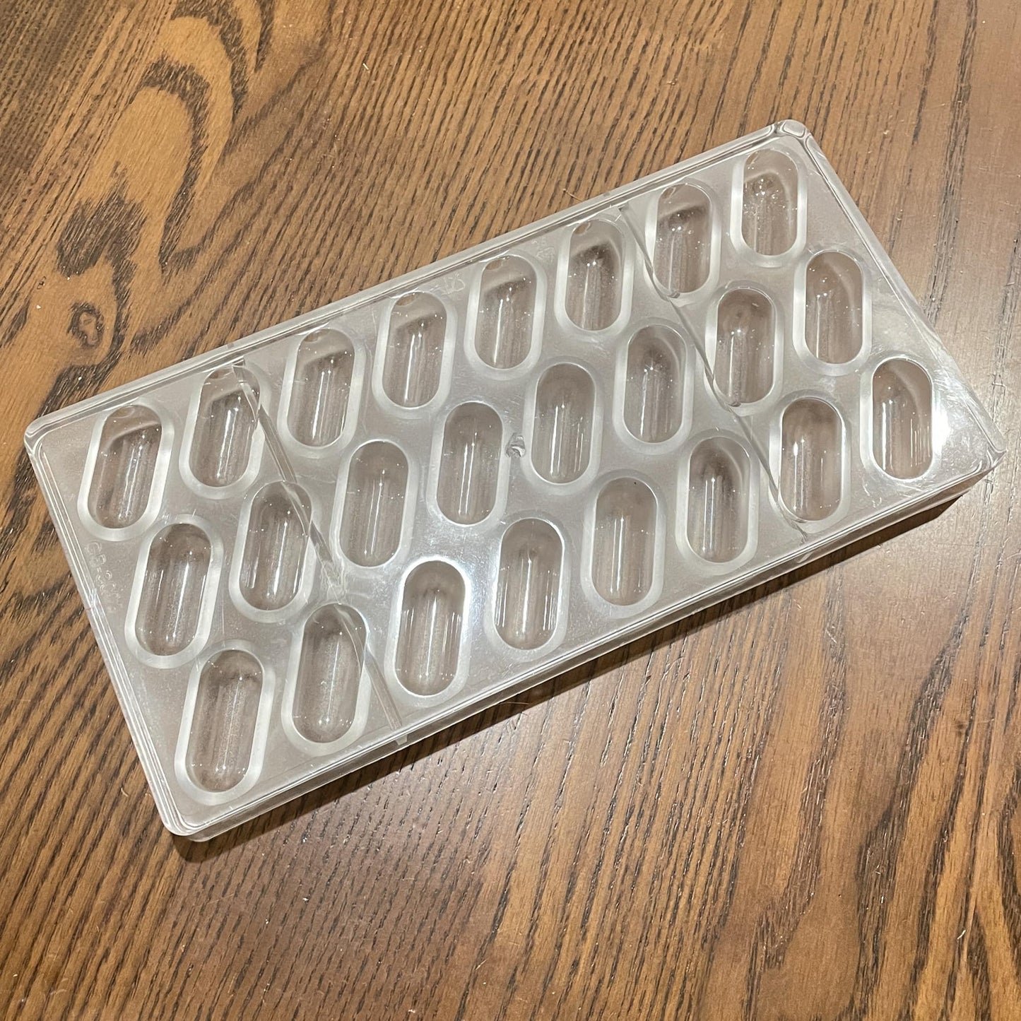 24 Cups 1.6Inch Large Capsule Shape Oval Chocolate Mold Polycarbonate Bonbon Chocolate DIY Mould Truffle Candy Making Tool Tray Oval Chocolate Bomb Mold