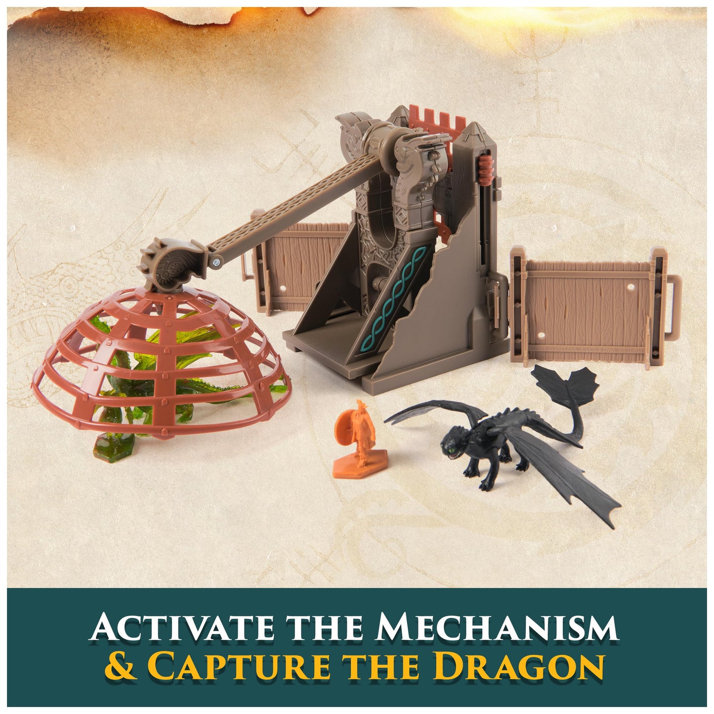 DreamWorks Dragons, World of Berk, Trial of Flame Bundle Pack with Dragon Capture and Torch Tower Playsets, 4 Dragon Figures with 4 Viking Figures, for Ages 4 and up