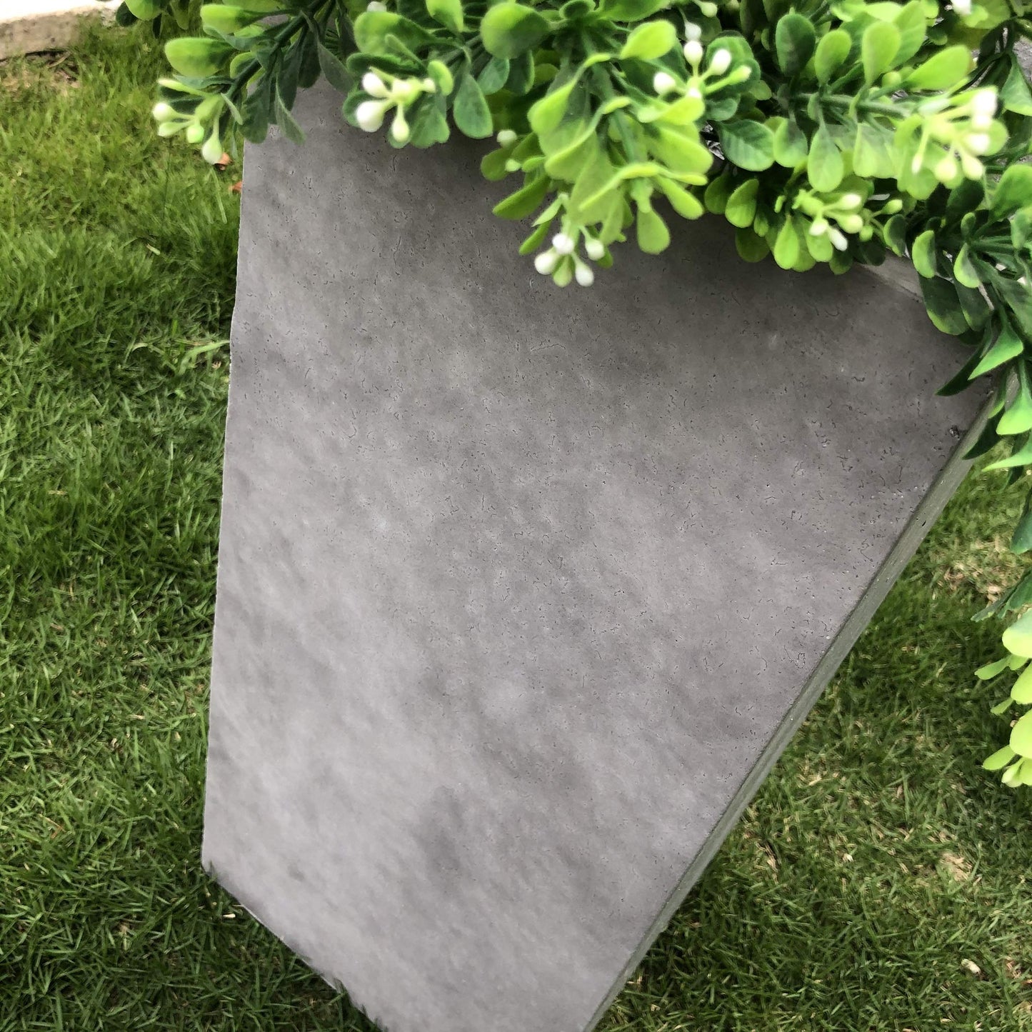 28" H Square Natural Concrete/Fiberglass Indoor Outdoor Modern Seamless Tall Planter