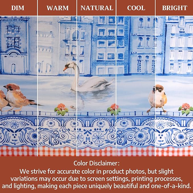 Maison d' Hermine Table Cloth Rectangle Table 100% Cotton 60 x 108 Inches Tablecloth Reusable Decorative for Dining Room Farmhouse Home Valentines Day Decorations Spring Summer - Amsterdam Canals